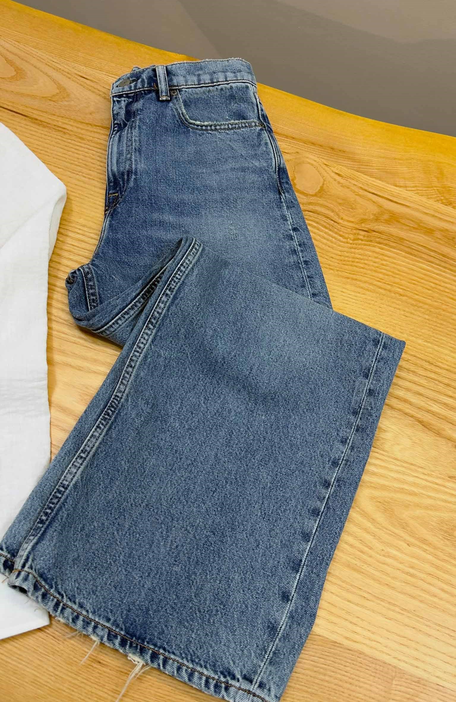 K4230 PRL MAVİ WİDE LEG CROP JEAN