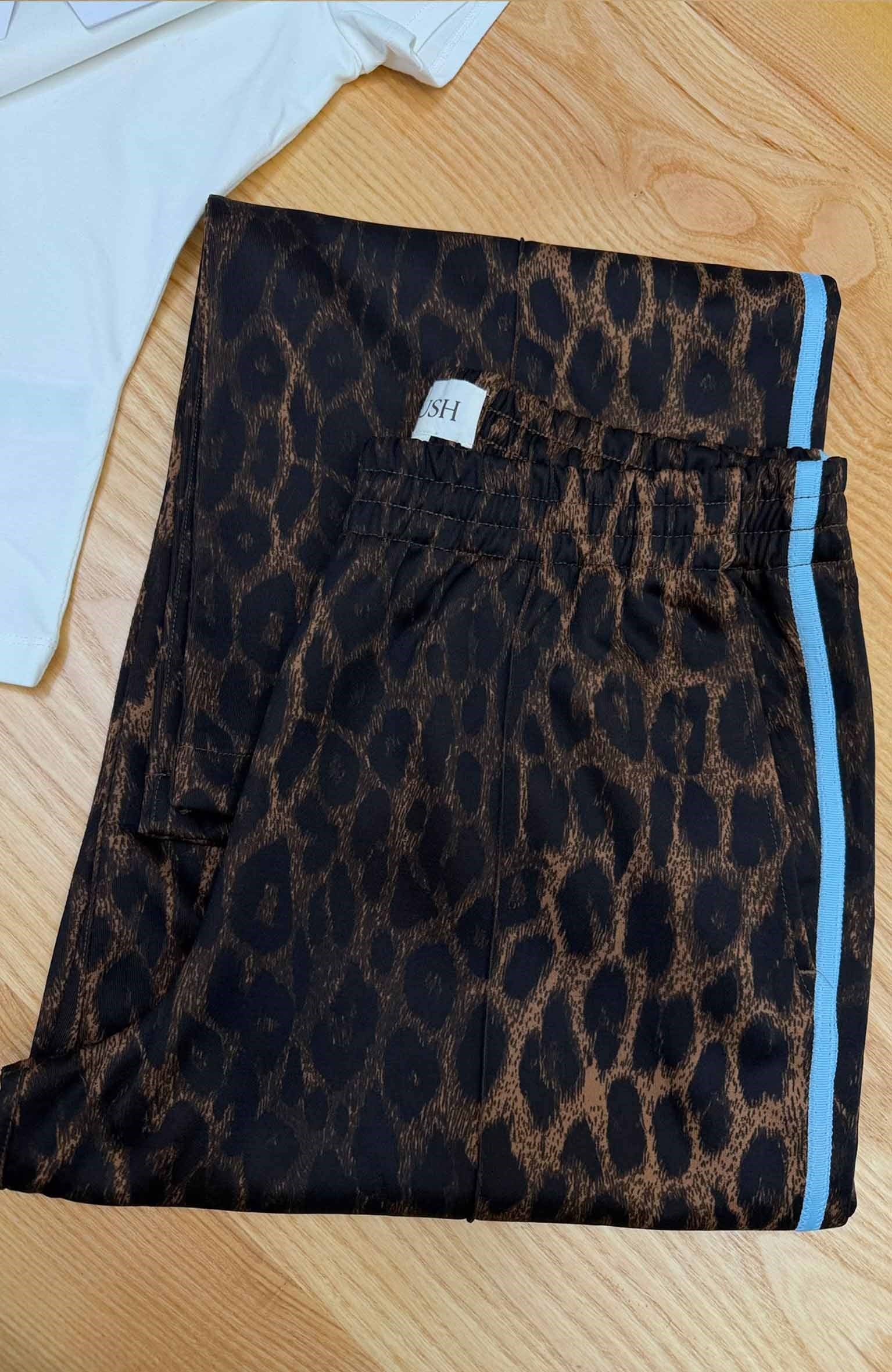 K4277 H.USH LEOPAR DESENLİ PAMUK KARIŞIMLI EŞOFMAN ALTI