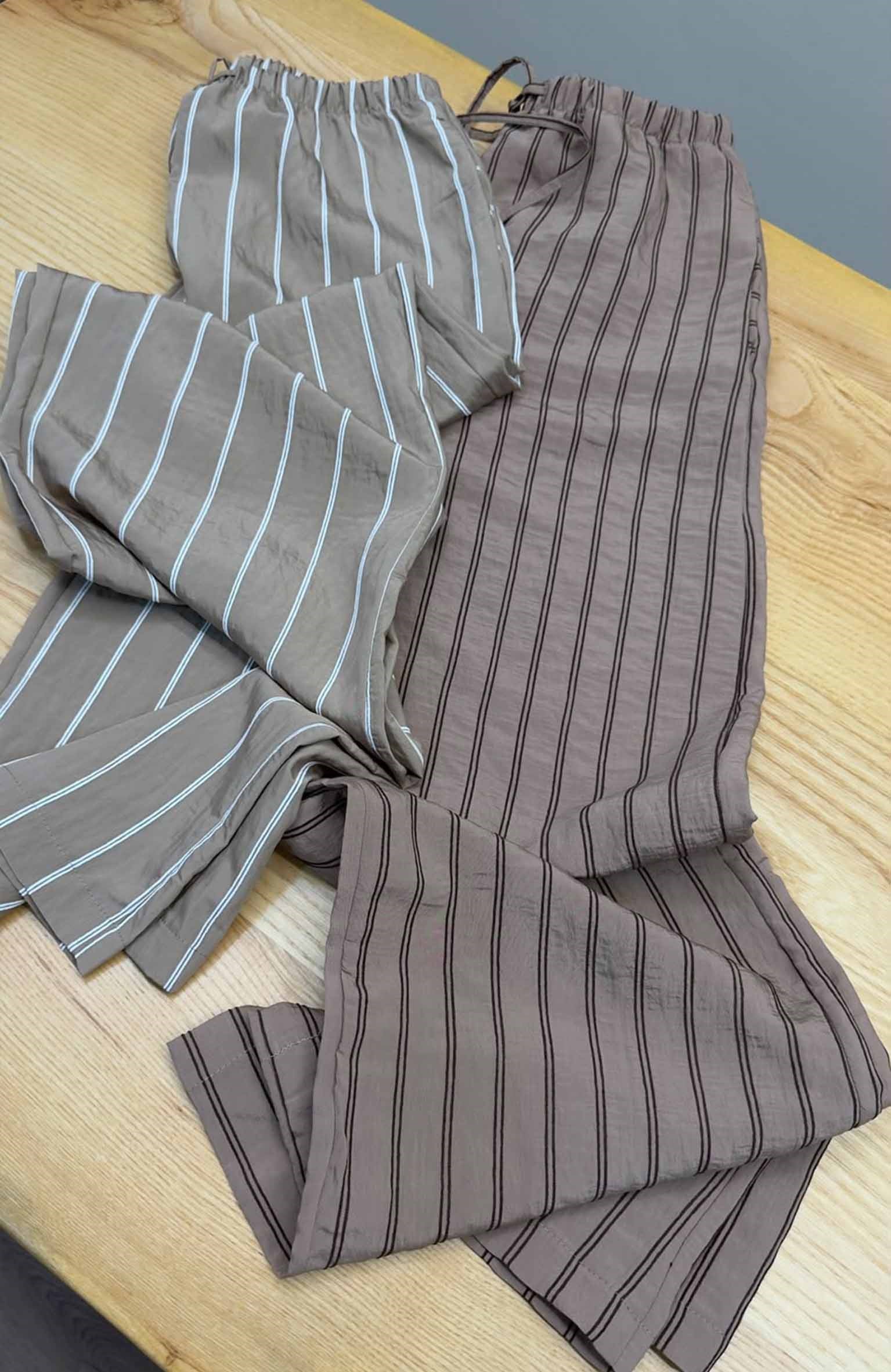 K4365 ÇİZGİLİ VİSKOS MODAL KARIŞIMLI PANTOLON