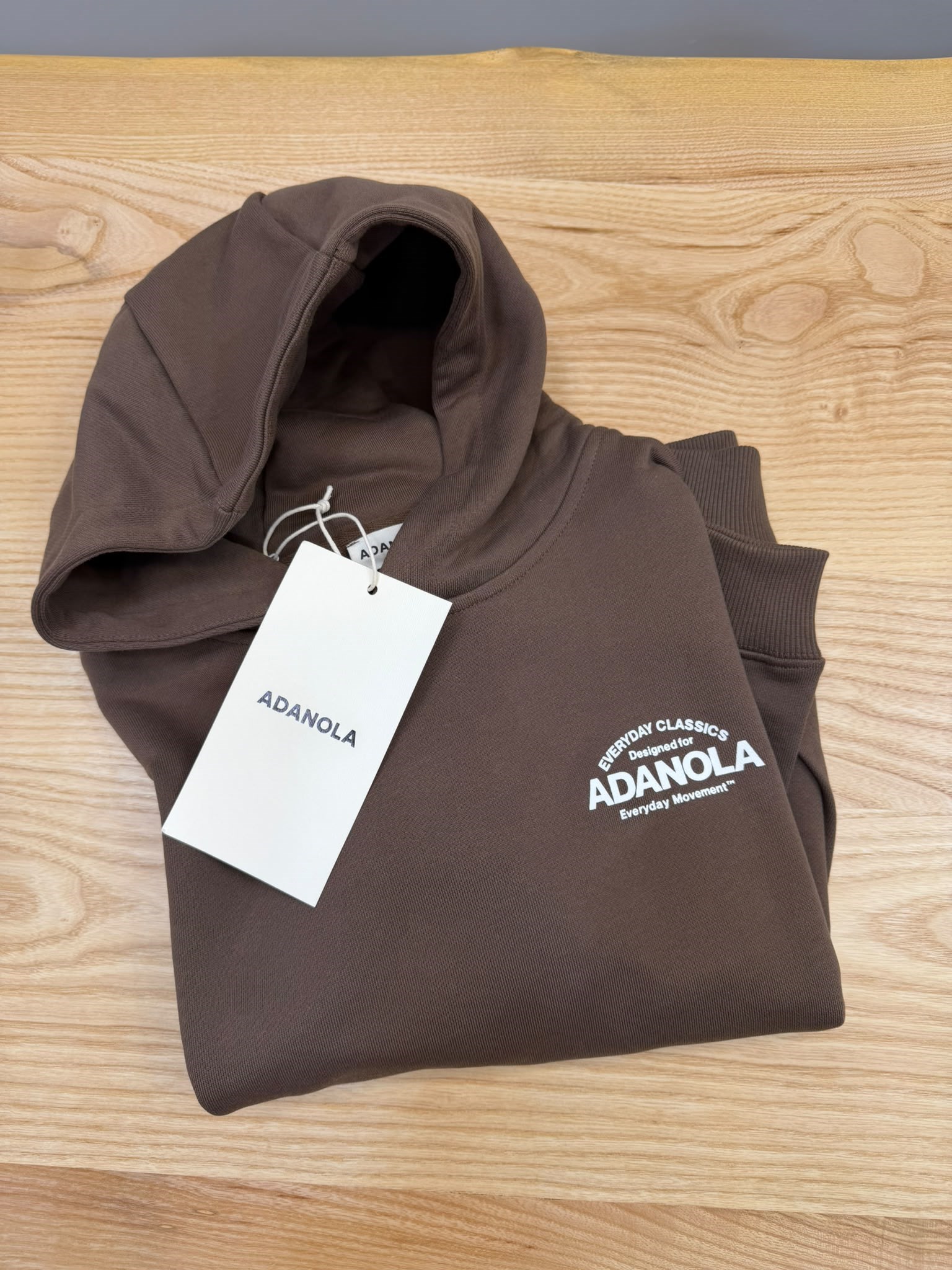 K4396 KAPÜŞONLU ÖN/ARKA BASKILI KAHVE ÇEKİRDEĞİ RENGİ SWEAT