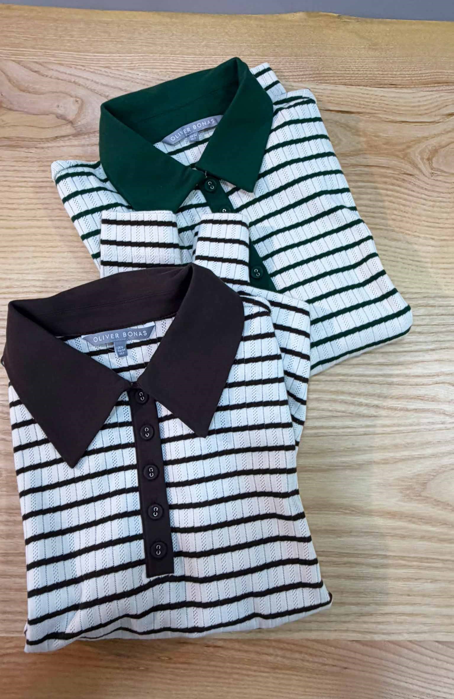 K4406 OLIVER B. POLO YAKA UZUN KOL ÖRME T-SHIRT