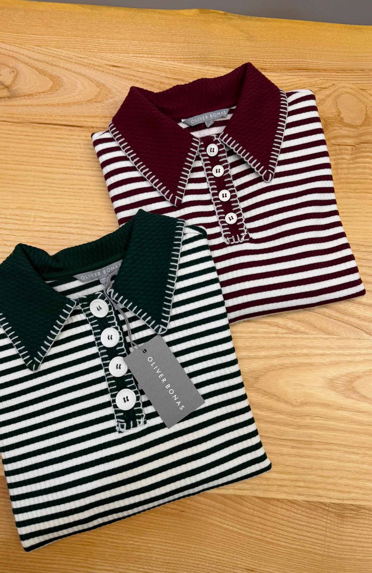 K4422 OLIVER B. YAKA DETAYLI ÖRME UZUN KOL T-SHIRT