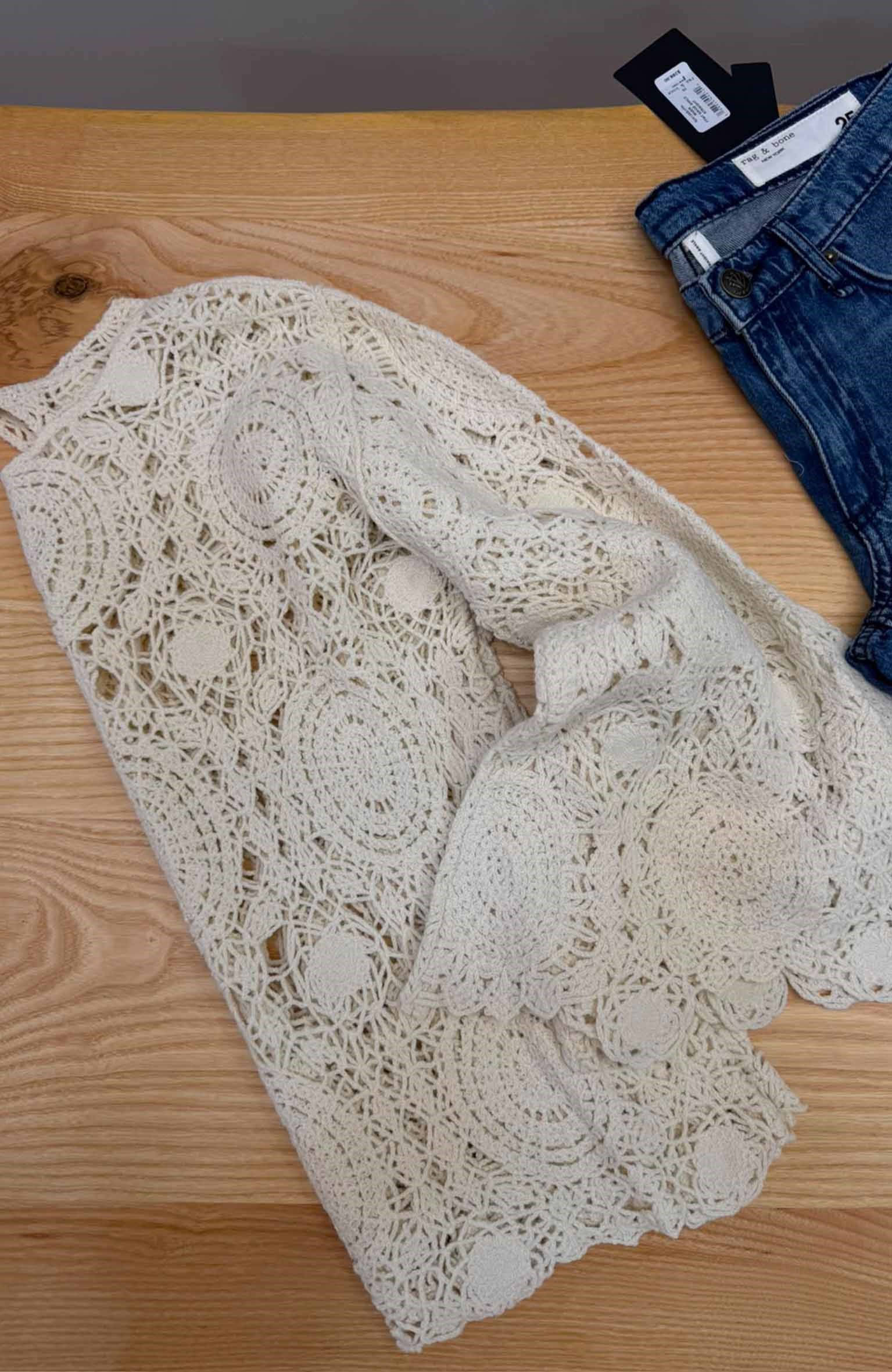 K4435 ONE SIZE KROŞE KREM BLUZ
