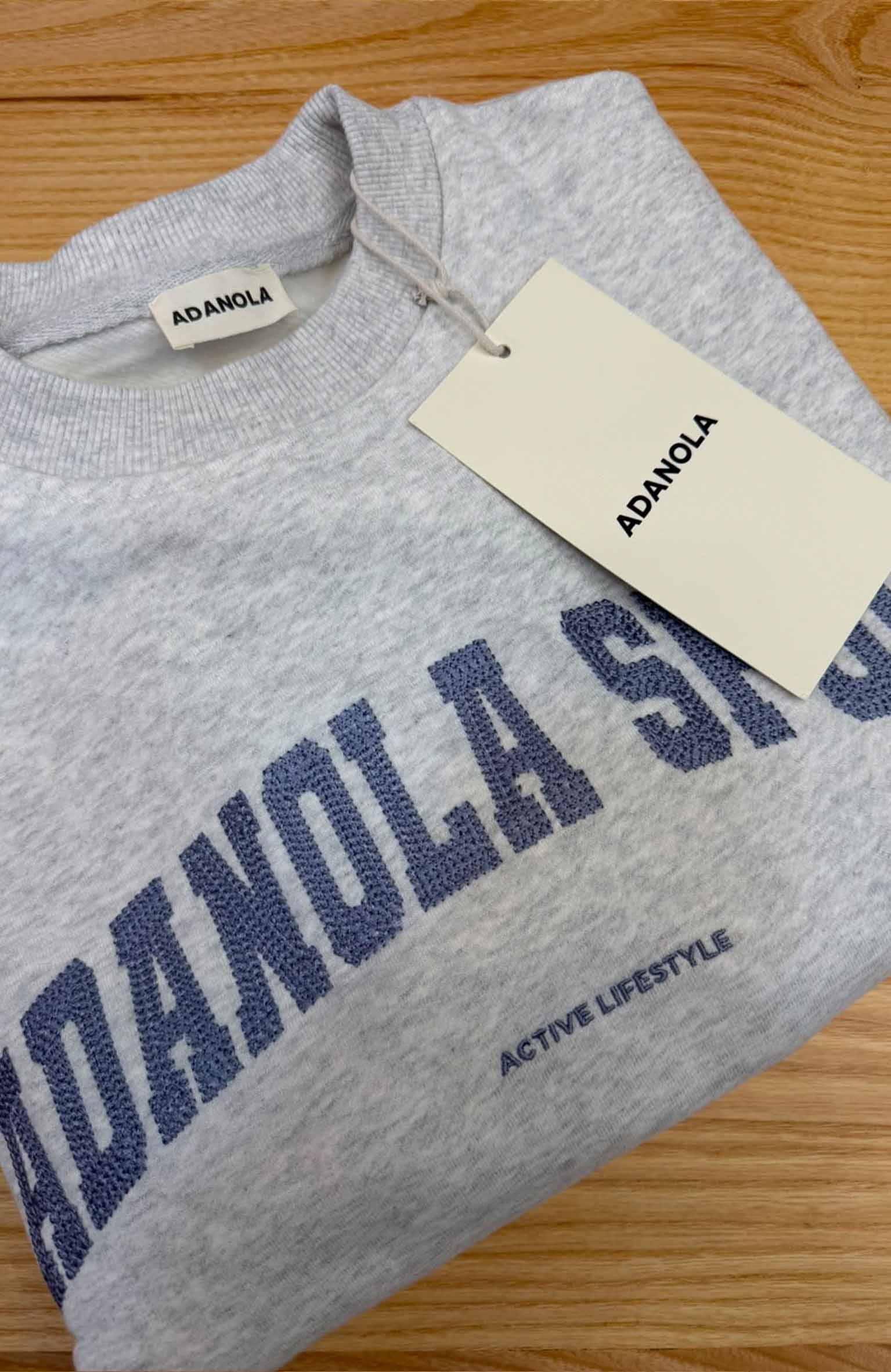 K4461 MAVİ NAKIŞLI BİSİKLET YAKA OVERSIZE GRİ SWEAT