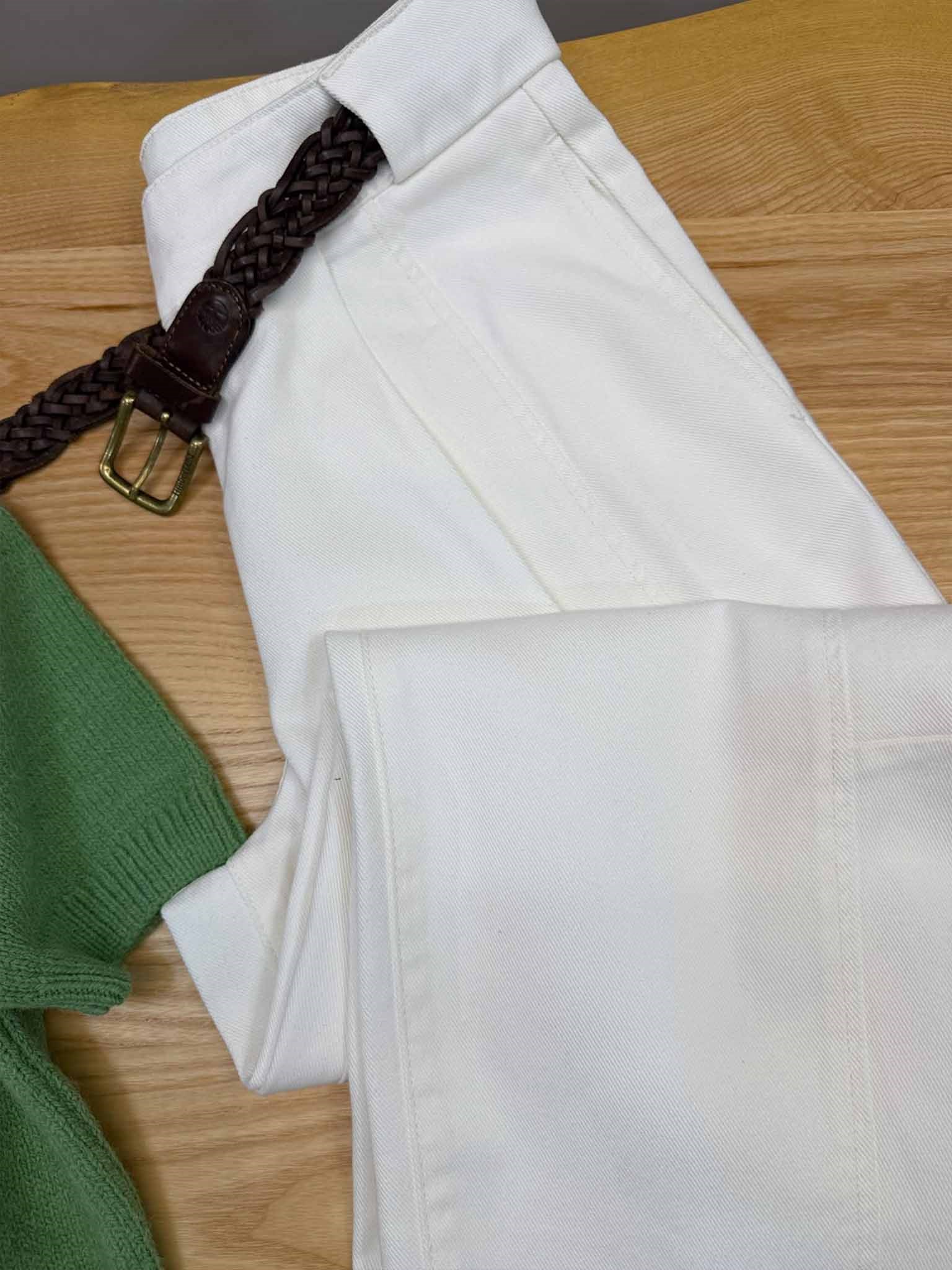 K4491 PAÇA DETAYLI EKRU DENİM PANTOLON