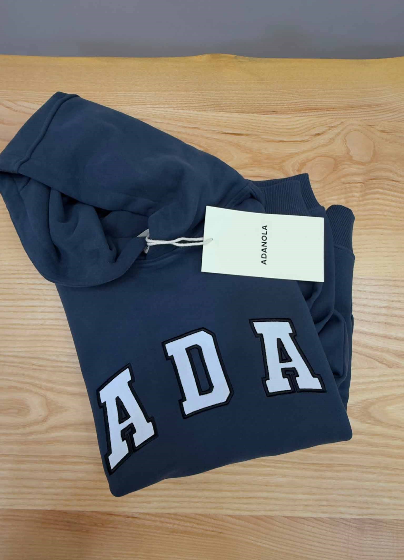 K4496 NAKIŞLI KAPÜŞONLU LACİVERT OVERSIZE SWEAT