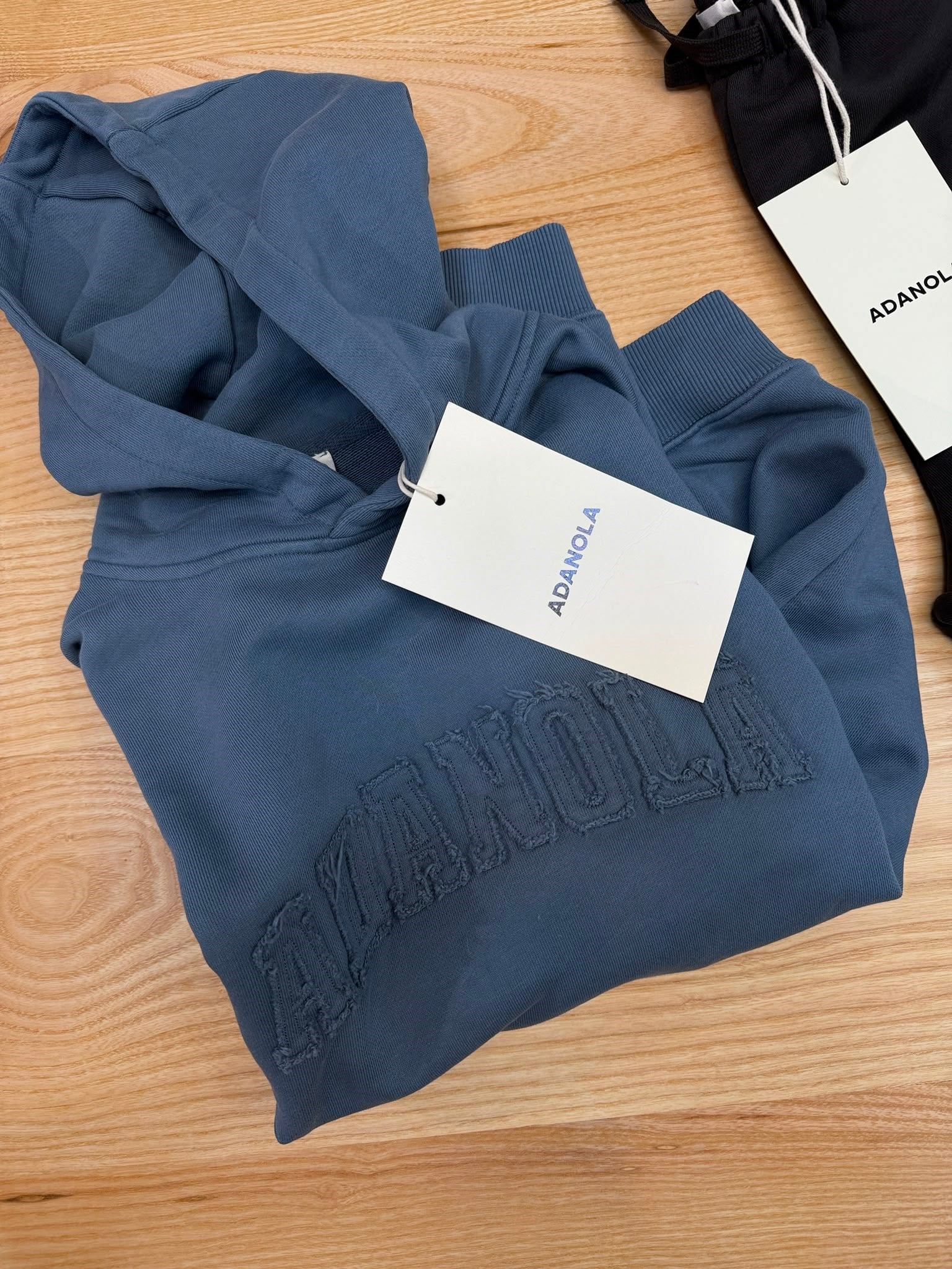 K4519 TONATON NAKIŞLI KAPÜŞONLU OVERSIZE İNDİGO SWEAT