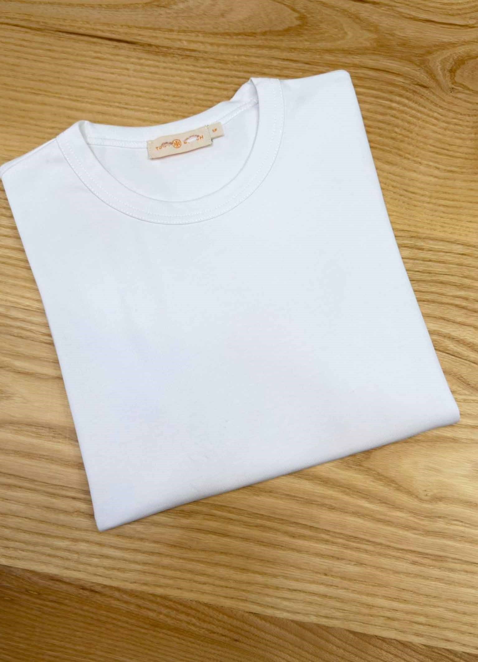 K4540 BİSİKLET YAKA BEYAZ TOK T-SHIRT