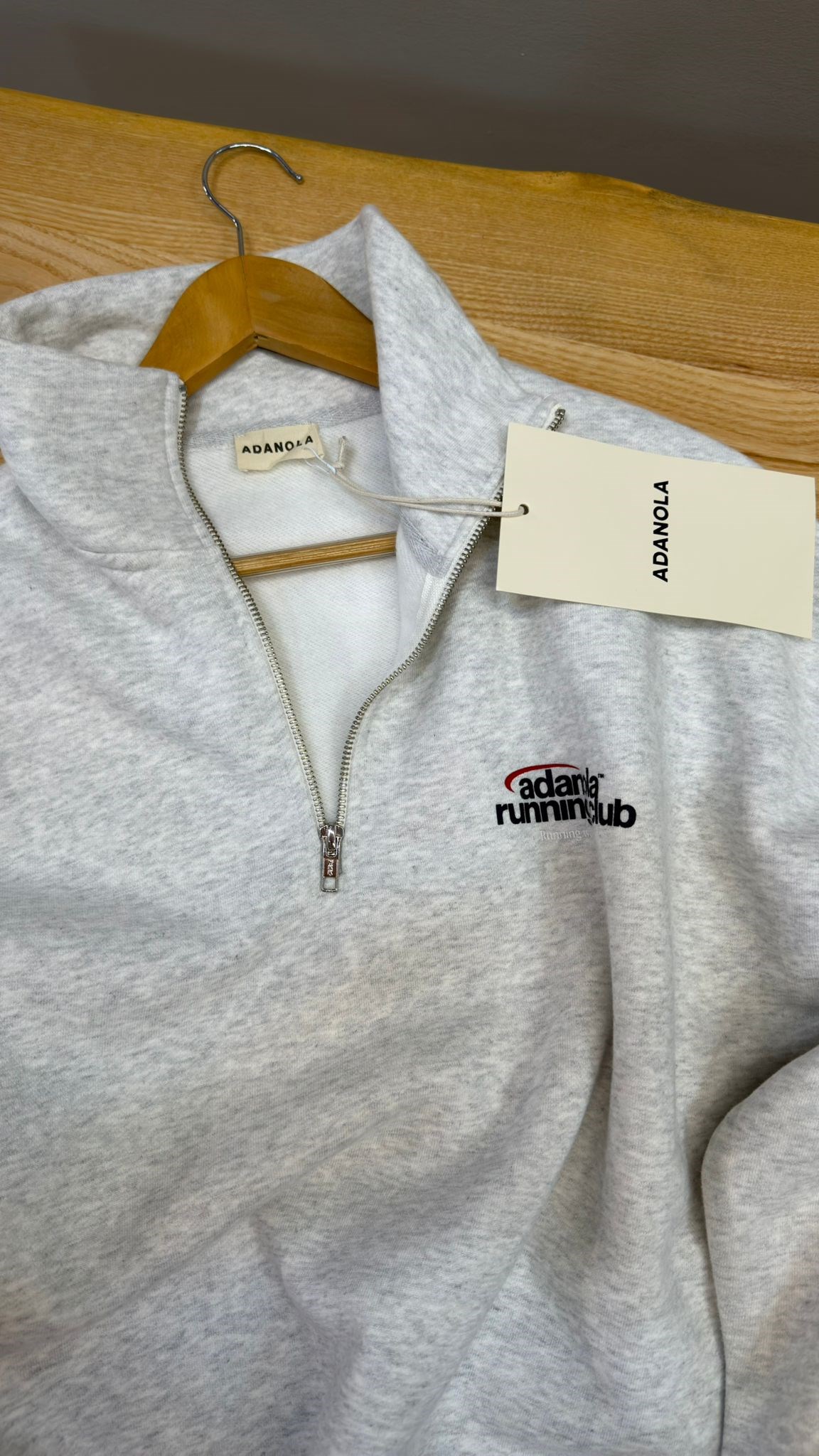 K4543 YARIM FERMUARLI LACİVERT BASKILI GRİ OVERSIZE SWEAT