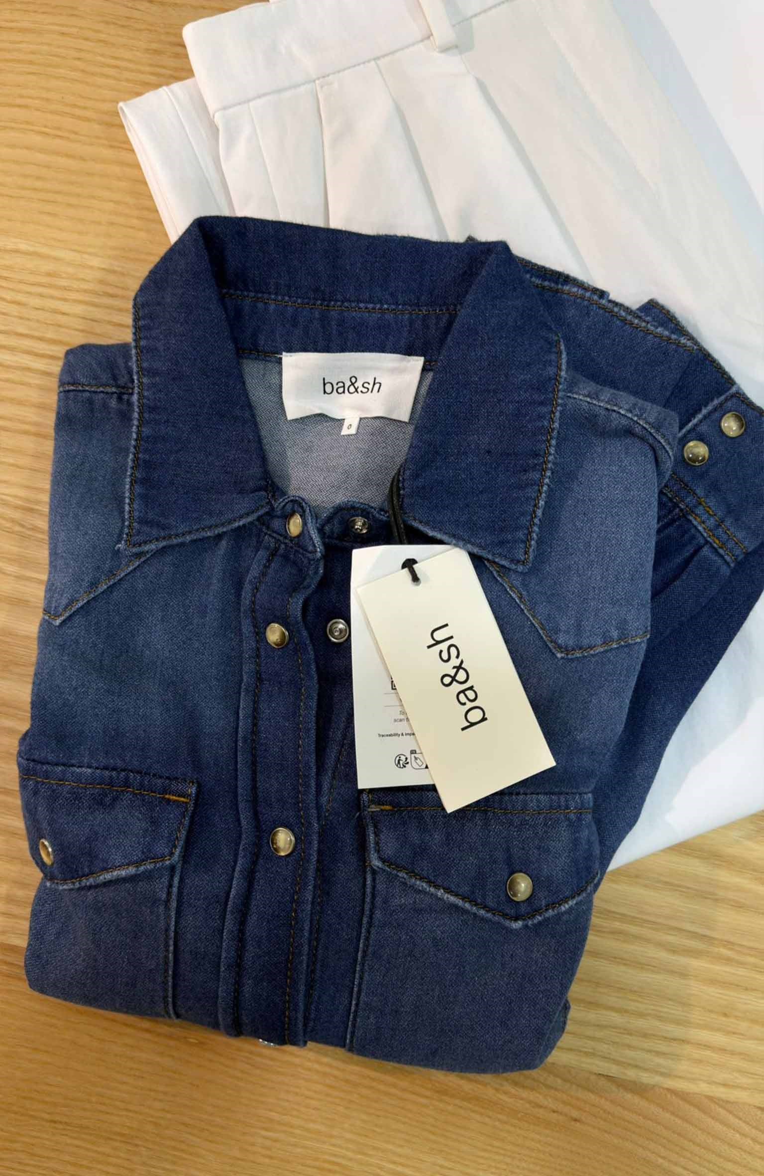 K4545 B.SH LACİVERT İNCE DENİM GÖMLEK