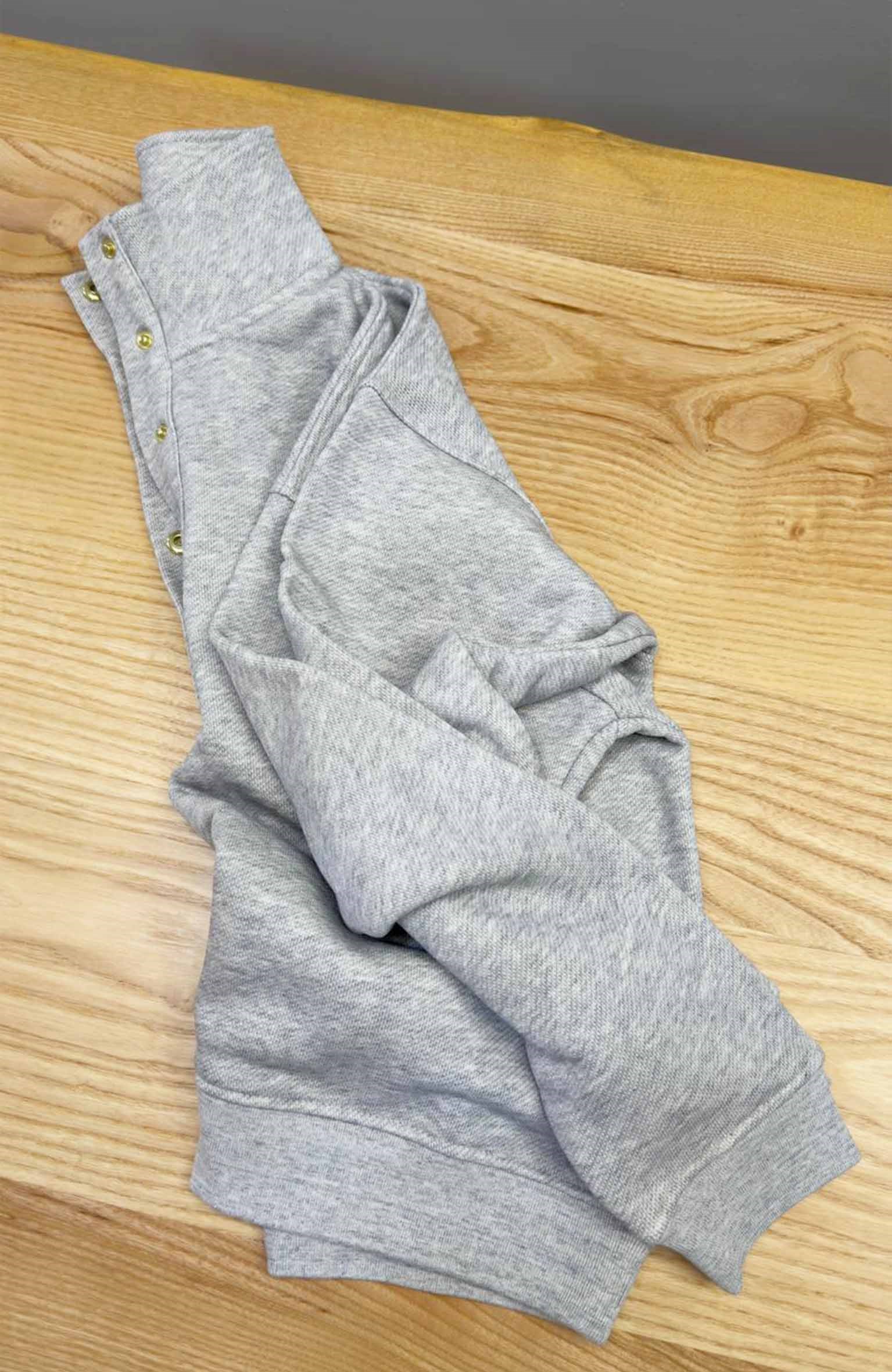 K4564 YARIM ÇITÇITLI GRİ SWEAT