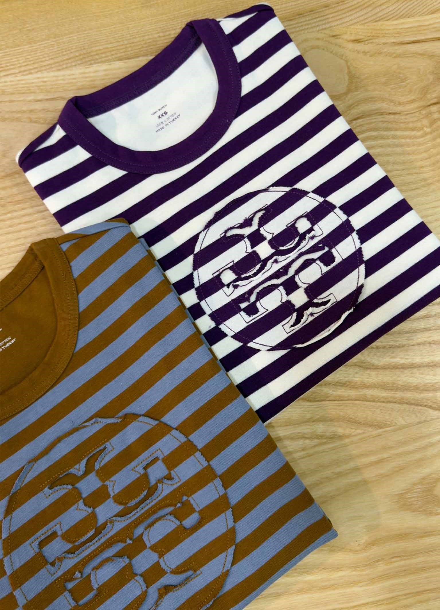 K4584 BİSİKLET YAKA ÇİZGİLİ T-SHIRT
