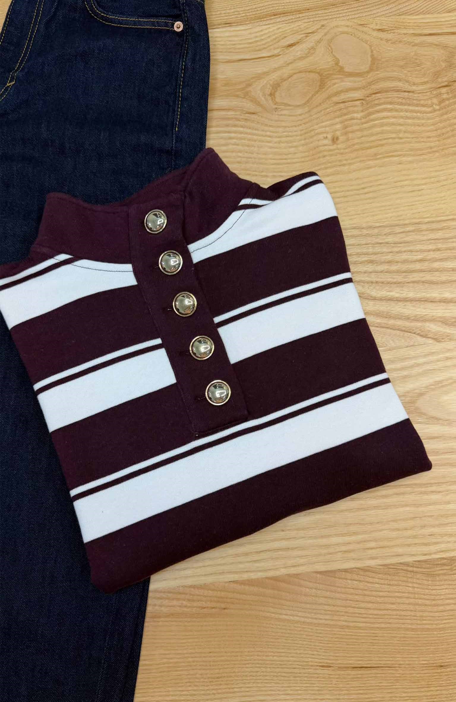 K4657 MİNT V. MÜRDÜM ŞERİT GOLD DÜĞMELİ SWEAT