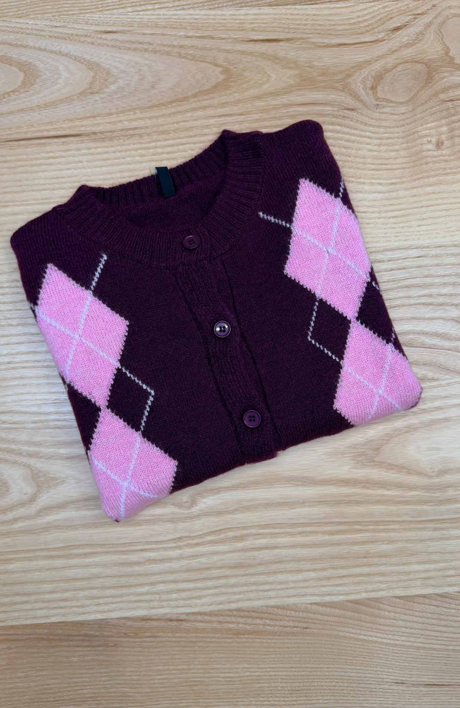 K4712 BAKLAVA DESENLİ KISA KOL BORDO HIRKA