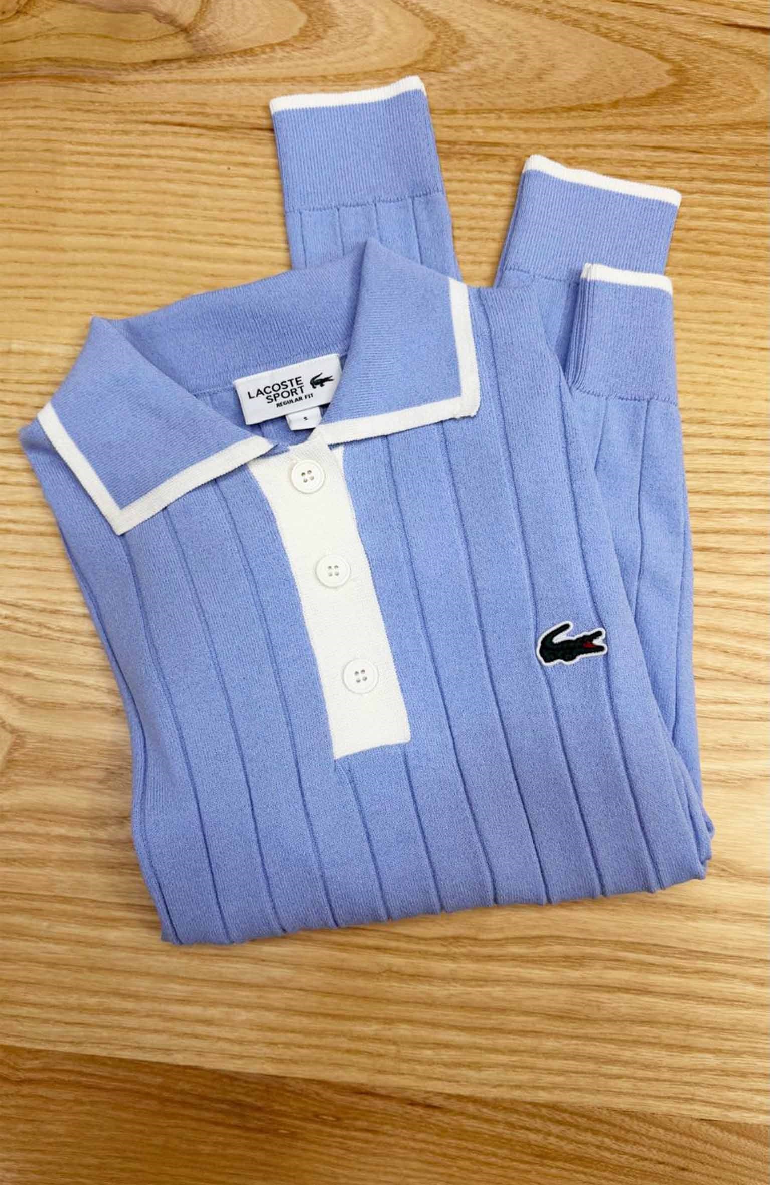 K4723 LCT POLO YAKA MAVİ MERSERİZE KAZAK