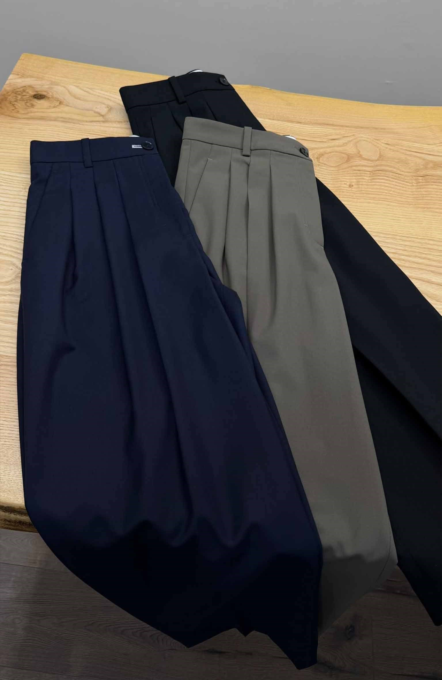 K4764 YÜN KARIŞIMLI PİLELİ KUMAŞ PANTOLON