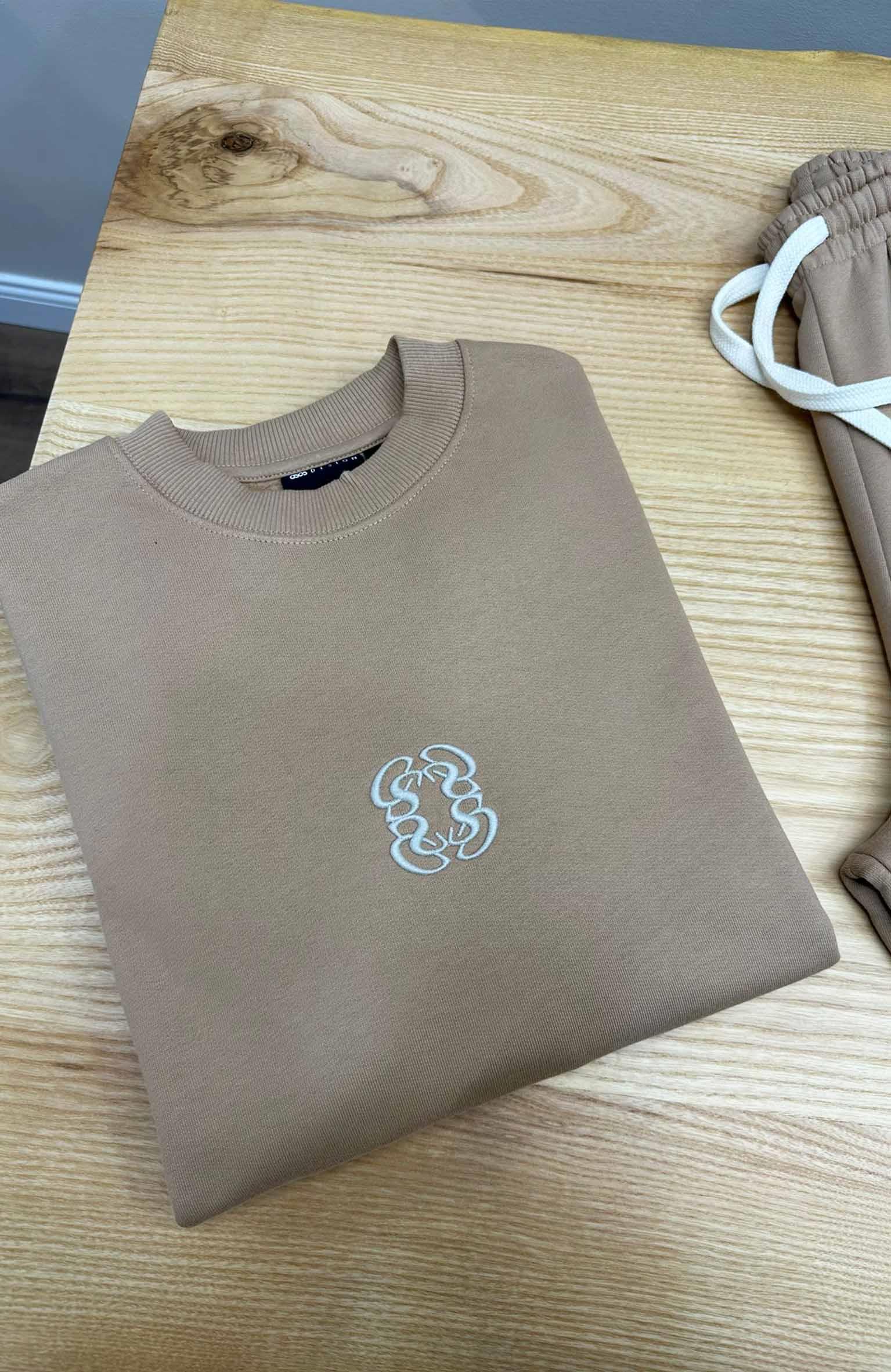 MEN1203 AS.OS NAKIŞ DETAYLI ŞARDONLU KAHVE SWEAT