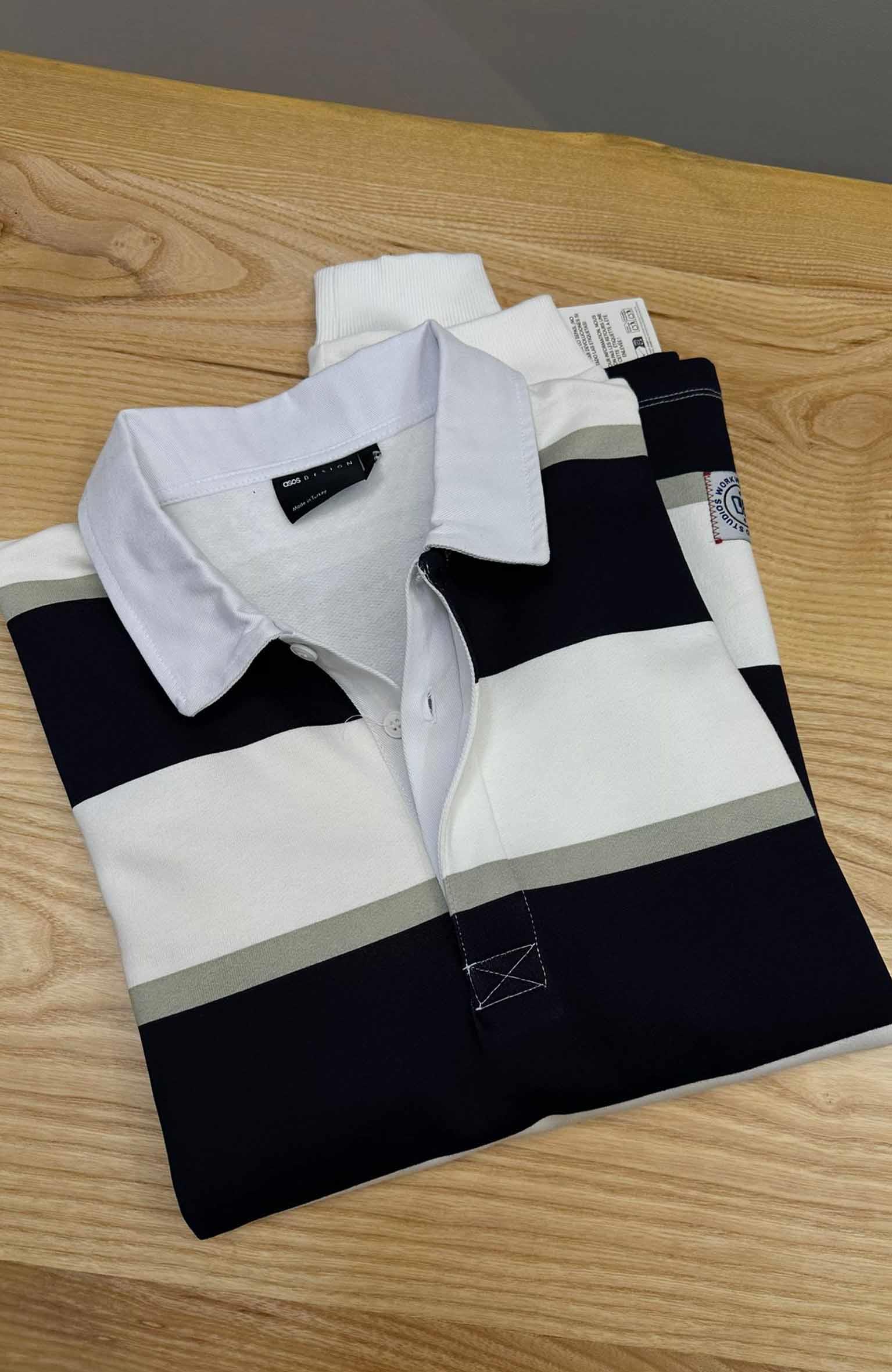 MEN1285 AS.OS POLO YAKA KALIN ÇİZGİLİ SWEAT