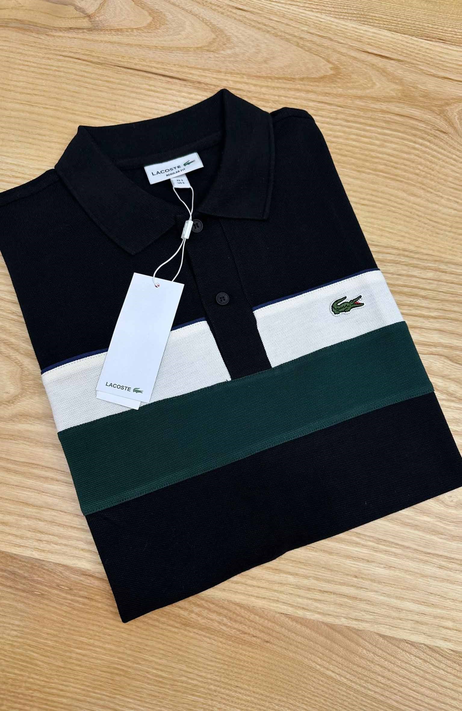 MEN1392 LCS ŞERİT MODELLİ SİYAH POLO T-SHIRT