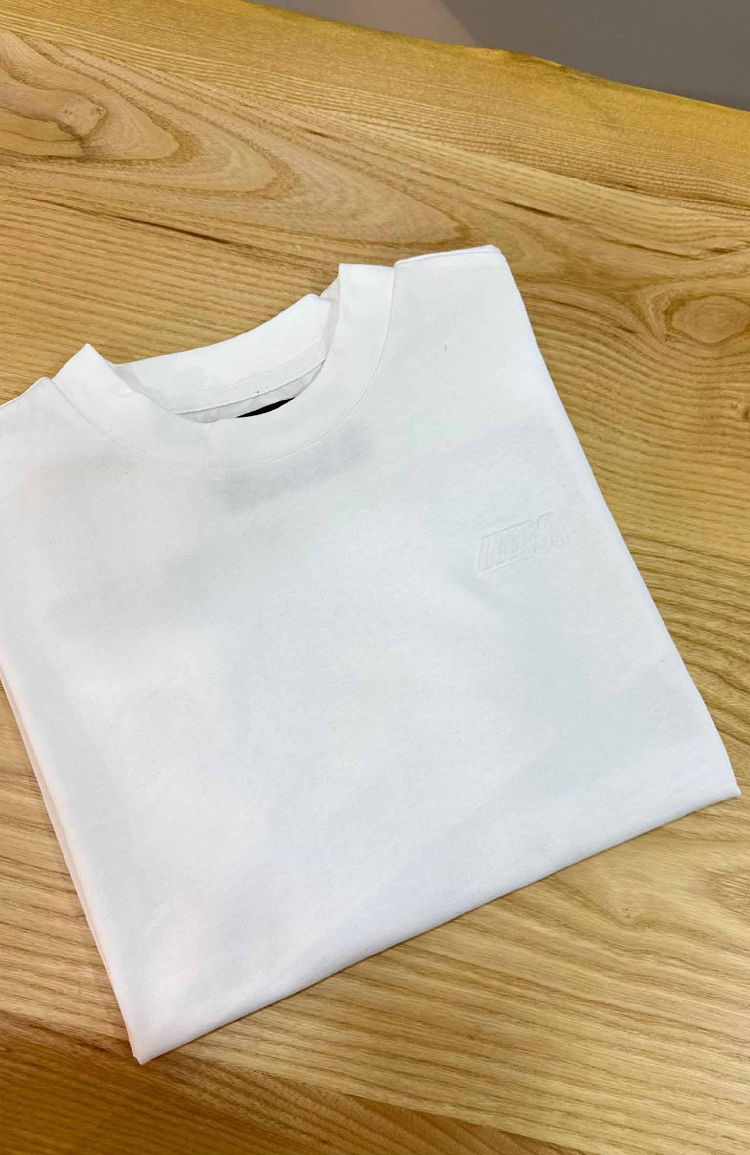 MEN1415 B.MW SIRT BASKILI TOK BEYAZ T-SHIRT