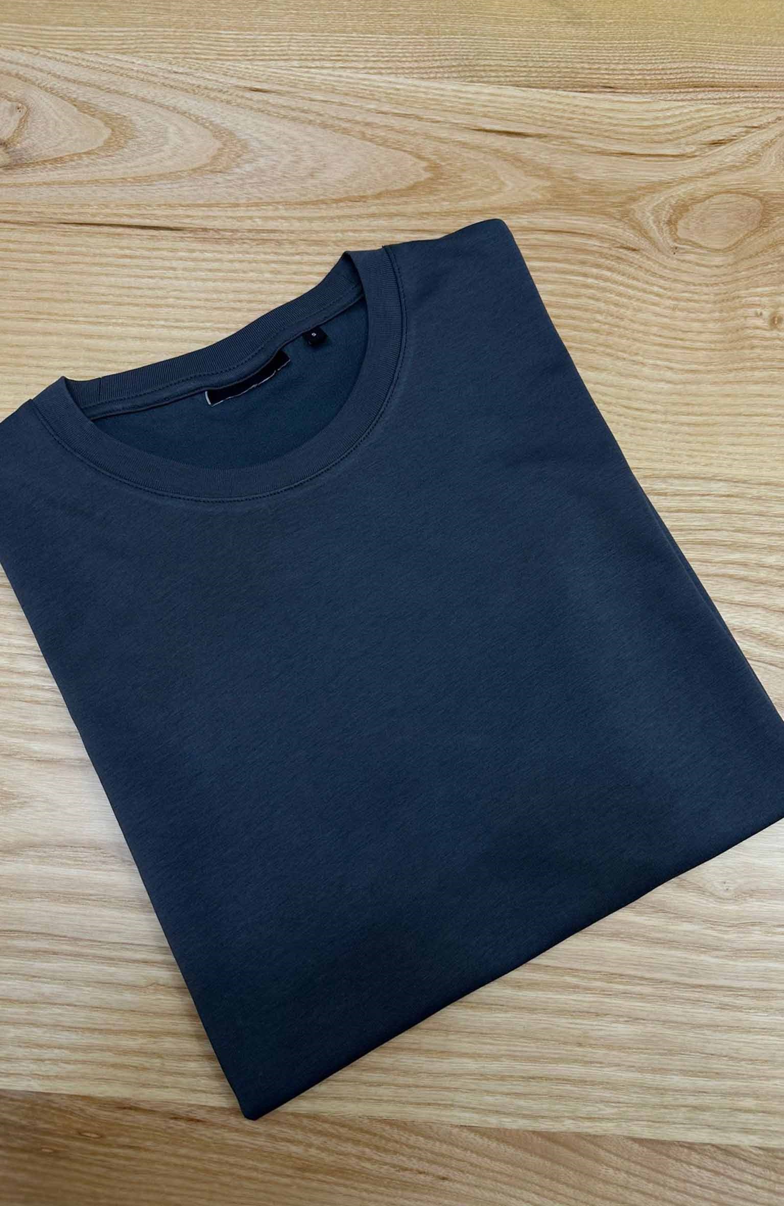 MEN1426 PAMUKLU ANTRASİT BASİC T-SHIRT