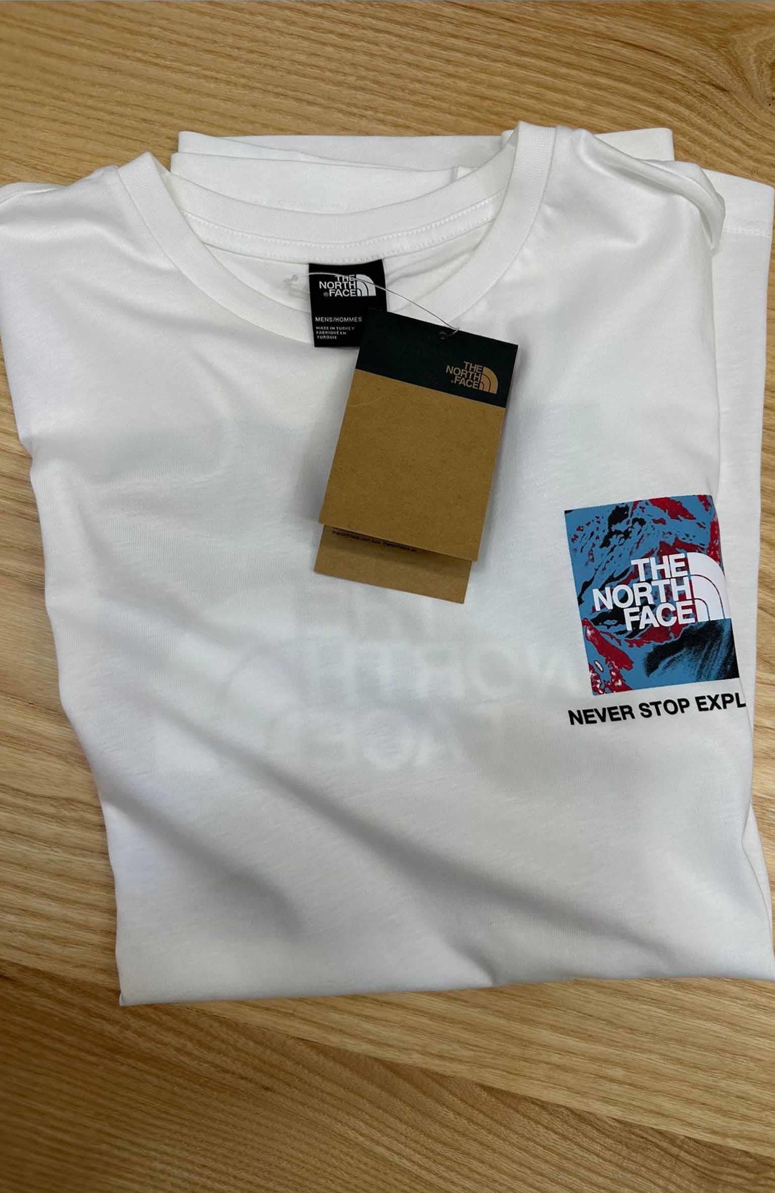 MEN1456 THE N.F. RENKLİ BASKILI PAMUKLU BEYAZ T-SHIRT