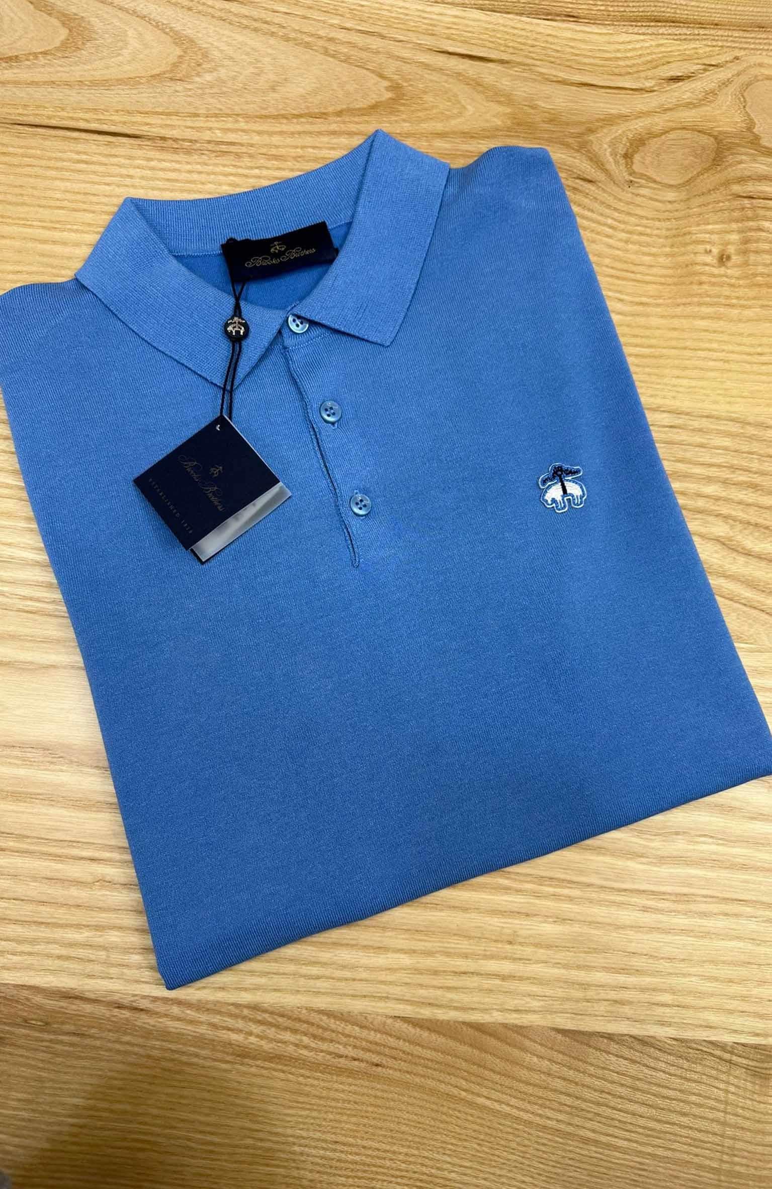 MEN1458 B&B POLO YAKA MAVİ TRİKO T-SHIRT