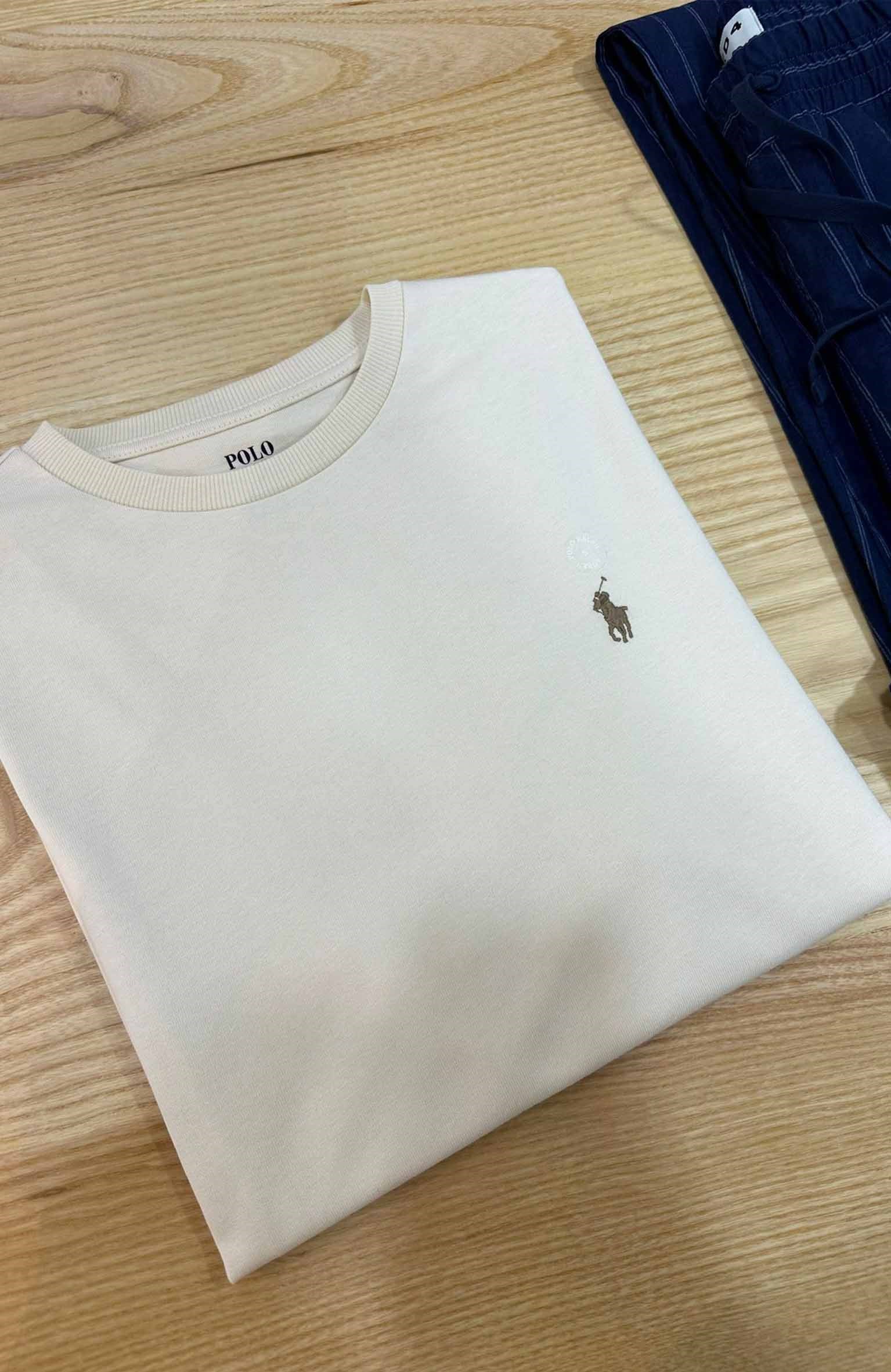 MEN1486 PRL PAMUKLU MODAL KREM T-SHIRT