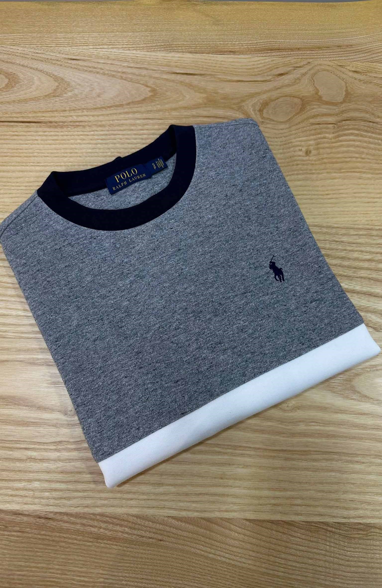 MEN1503 PRL GRİ/LACİVERT/BEYAZ PAMUKLU SWEAT