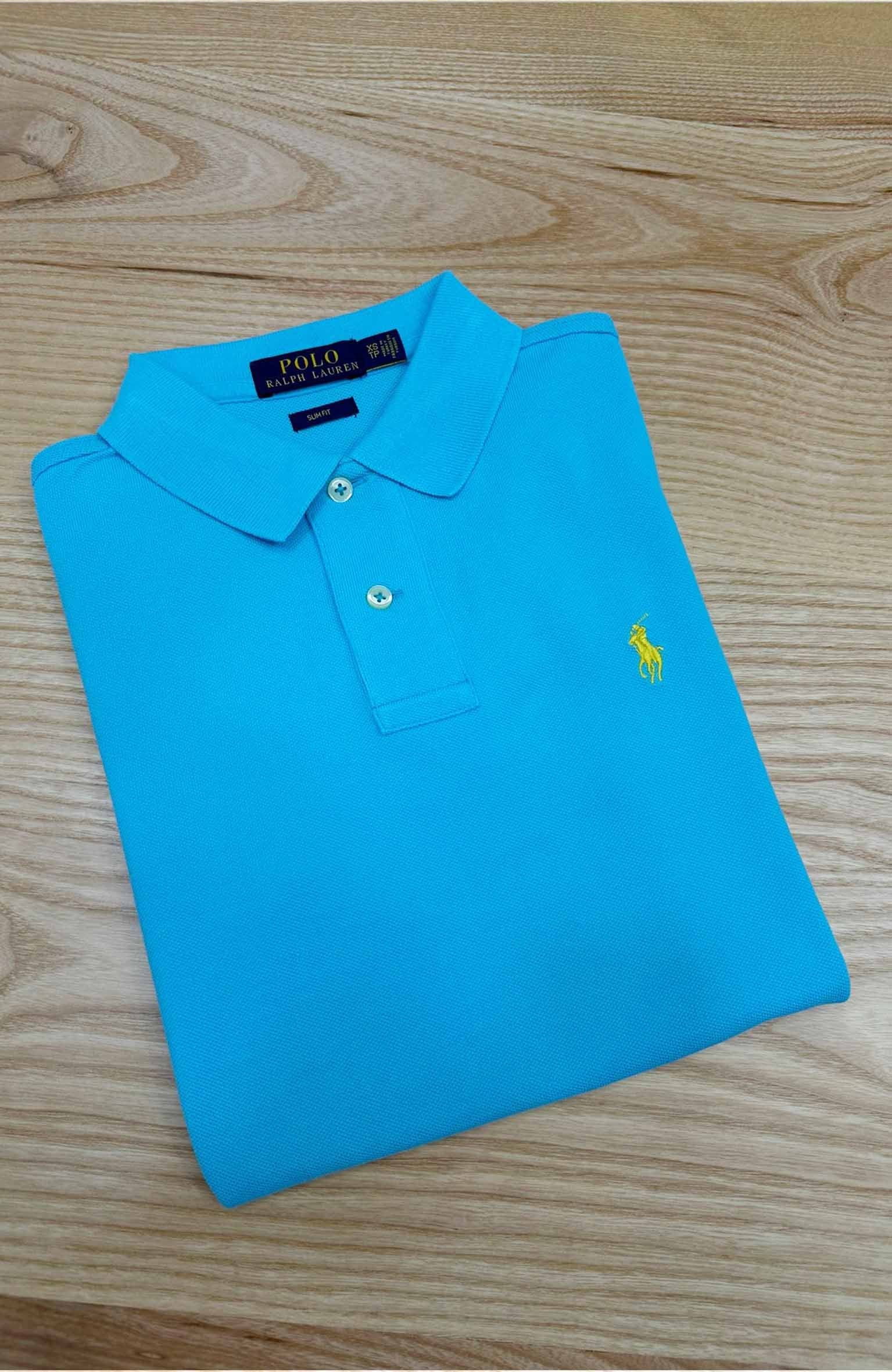 MEN1524 PRL TURKUAZ POLO T-SHIRT
