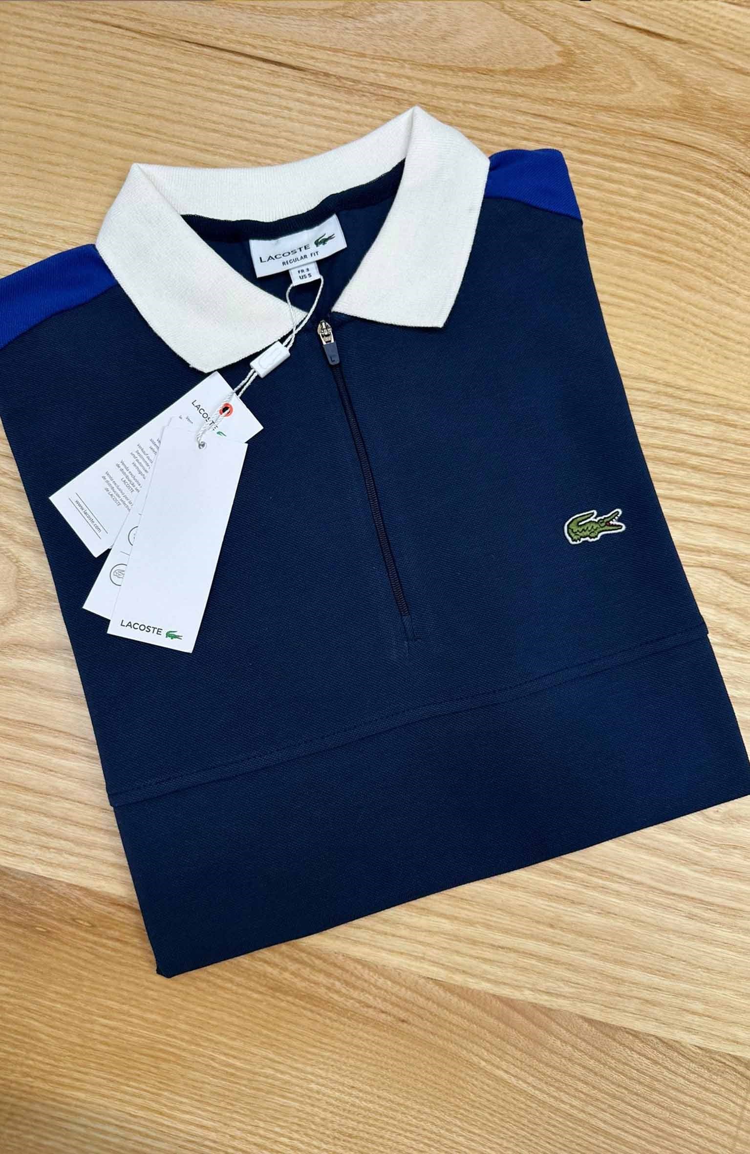MEN1556 LCS YARIM FERMUARLI LACİVERT POLO T-SHIRT