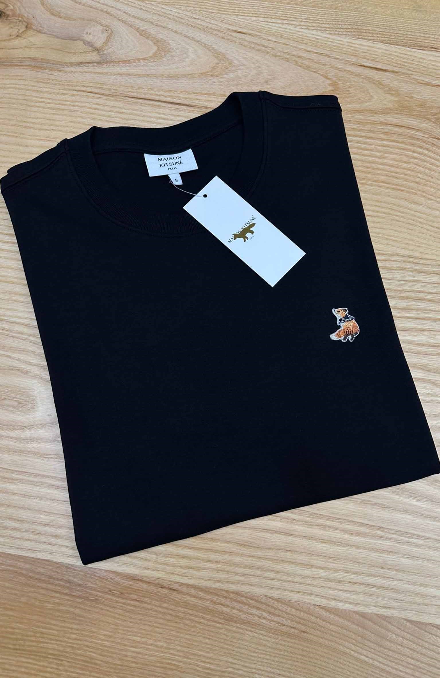 MEN1623 MAISON K. APLİKLİ SİYAH T-SHIRT