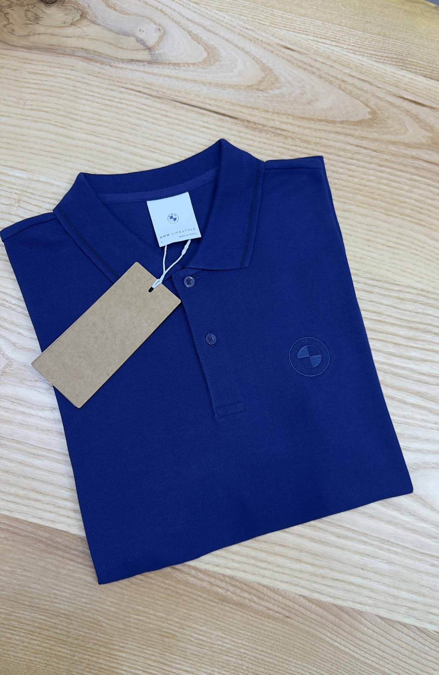 MEN1630 B.MW SAKS MAVİSİ POLO YAKA PAMUKLU T-SHIRT
