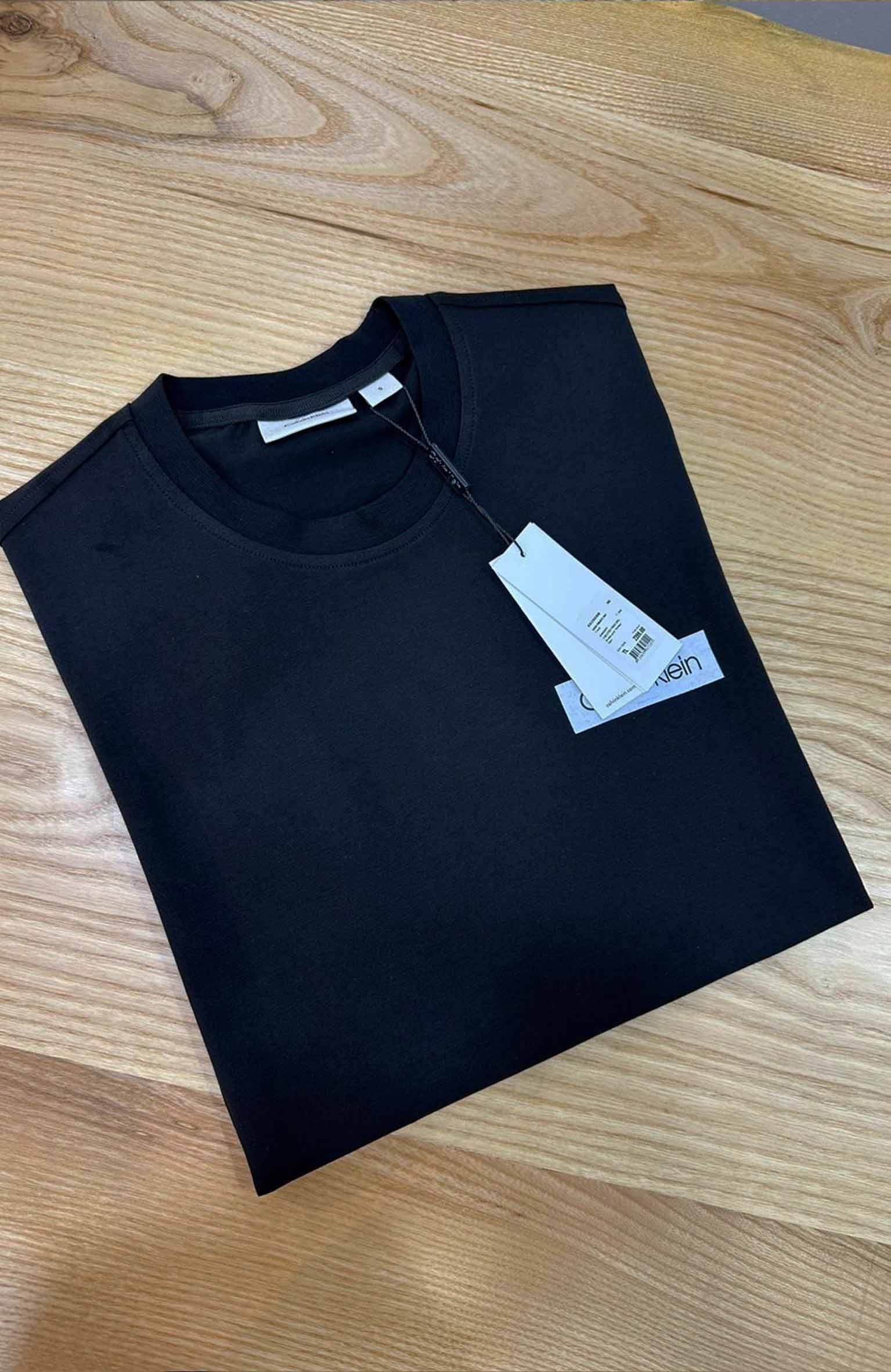 MEN1643 CK BEYAZ  BASKILI SİYAH T-SHIRT