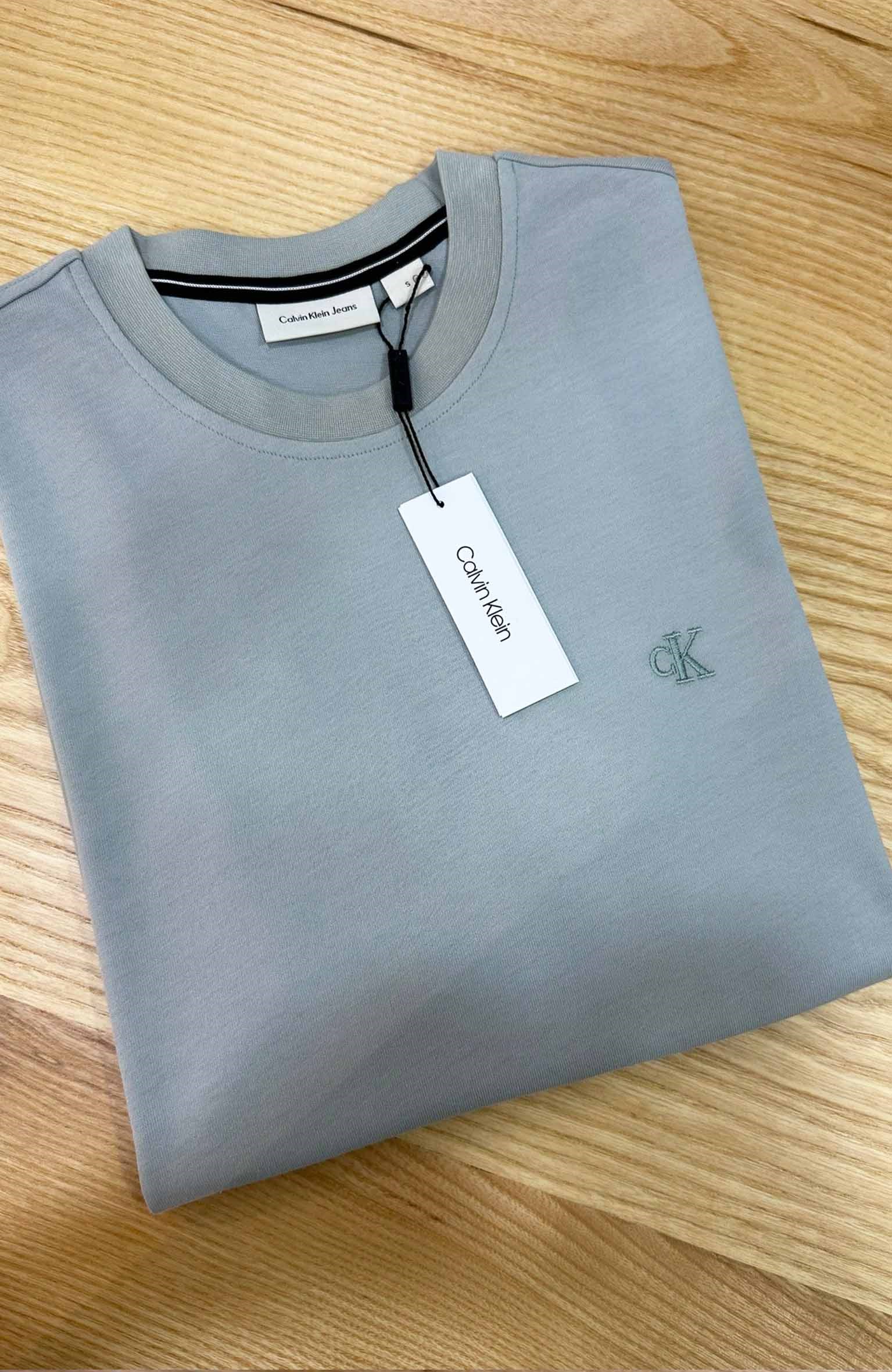 MEN1660 CK KÜÇÜK NAKIŞLI AÇIK YEŞİL  PAMUKLU T-SHIRT