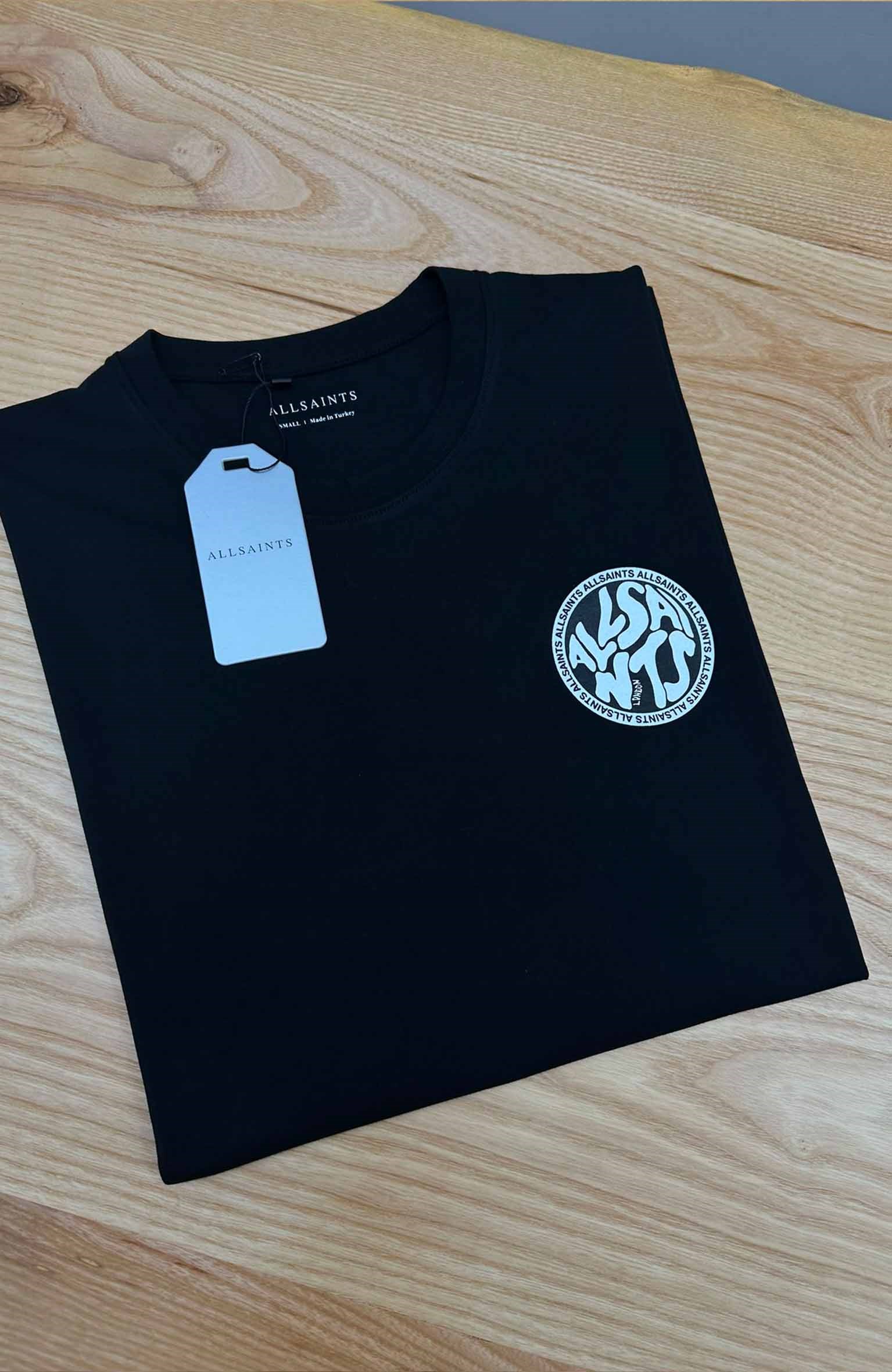 MEN1698 ALL S. ÖN/ARKA BASKILI SİYAH T-SHIRT
