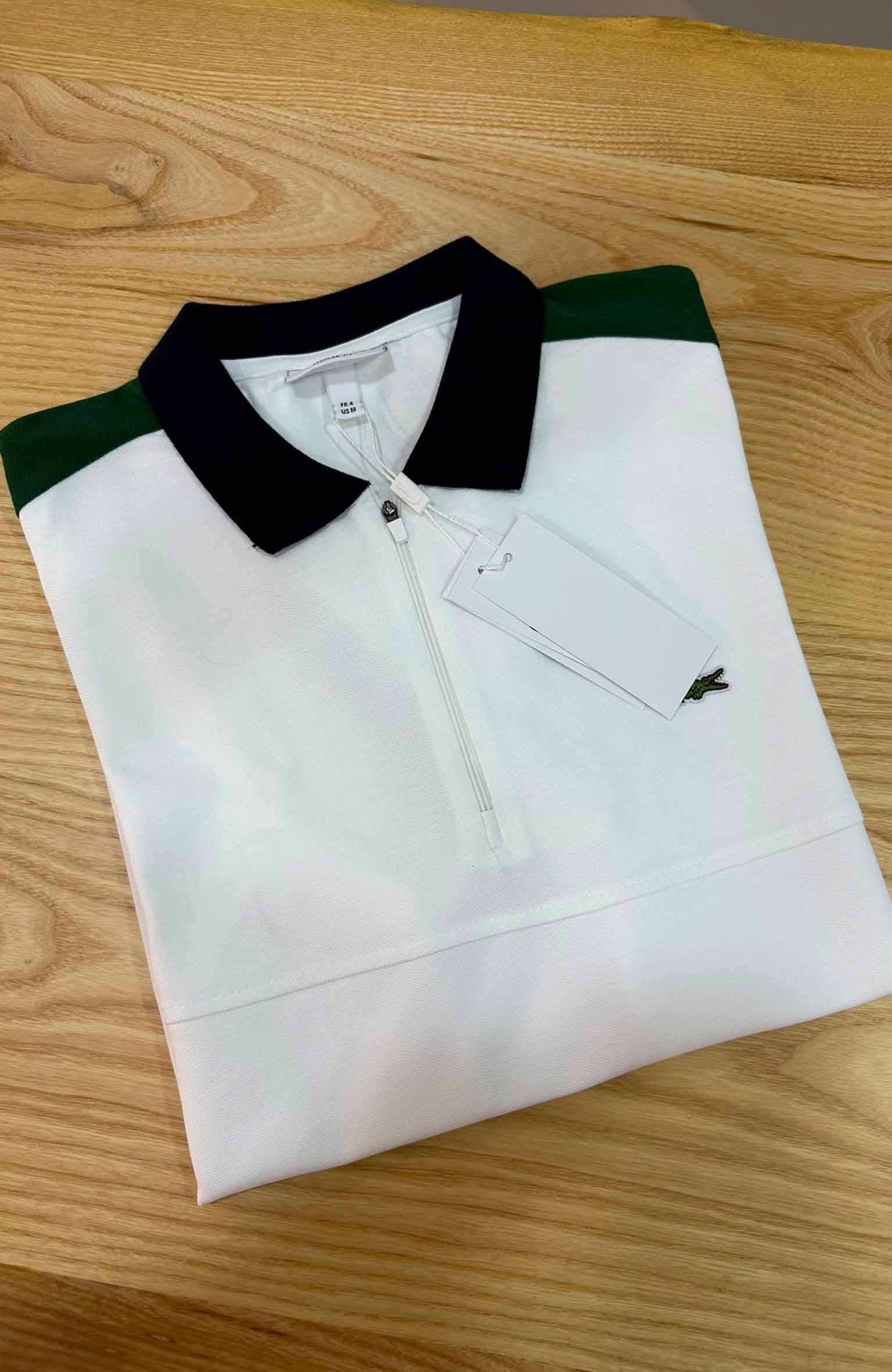 MEN1702 LCS YARIM FERMUARLI BEYAZ POLO T-SHIRT