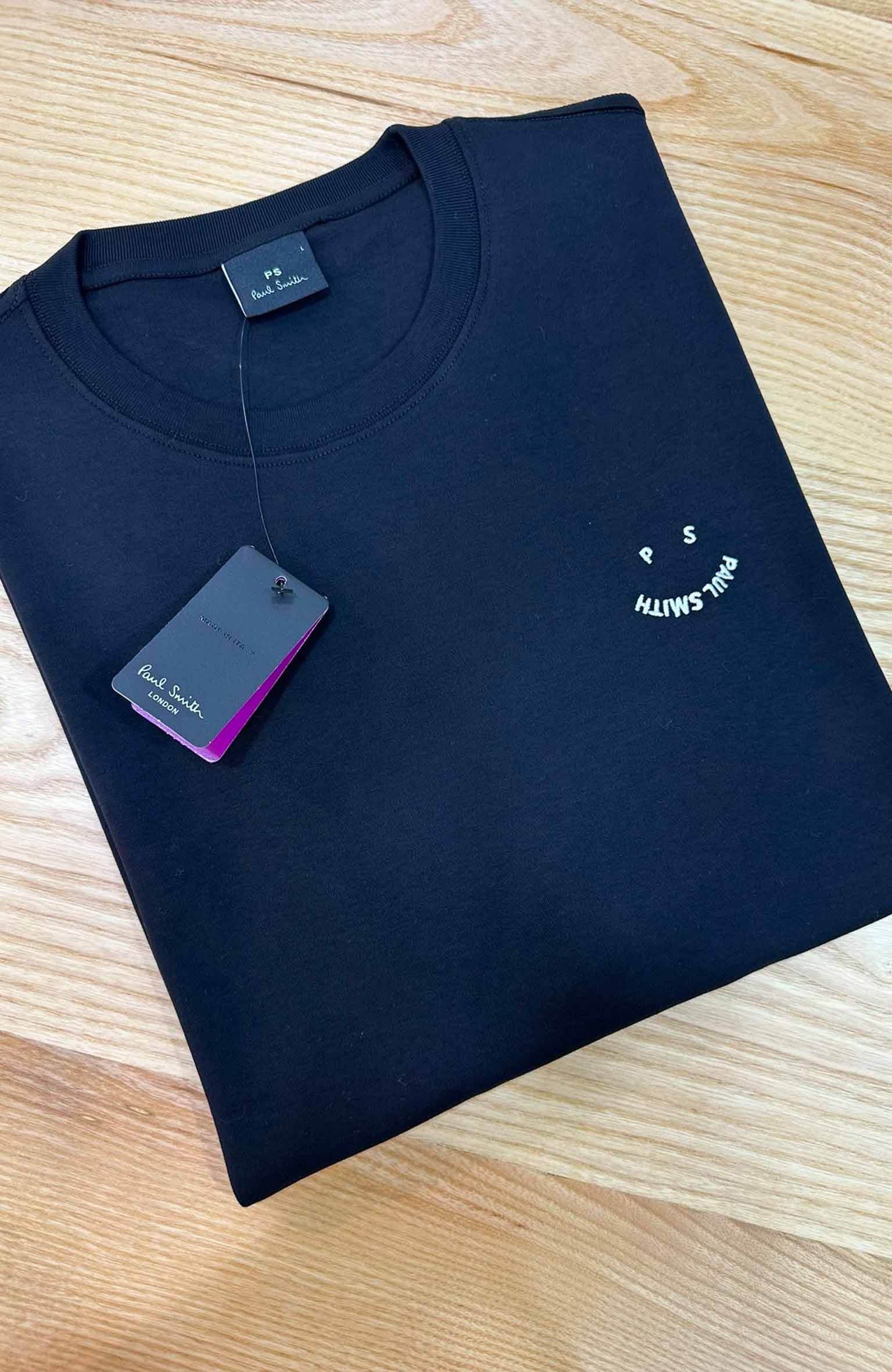 MEN1728 PAUL S. NAKIŞLI SİYAH T-SHIRT