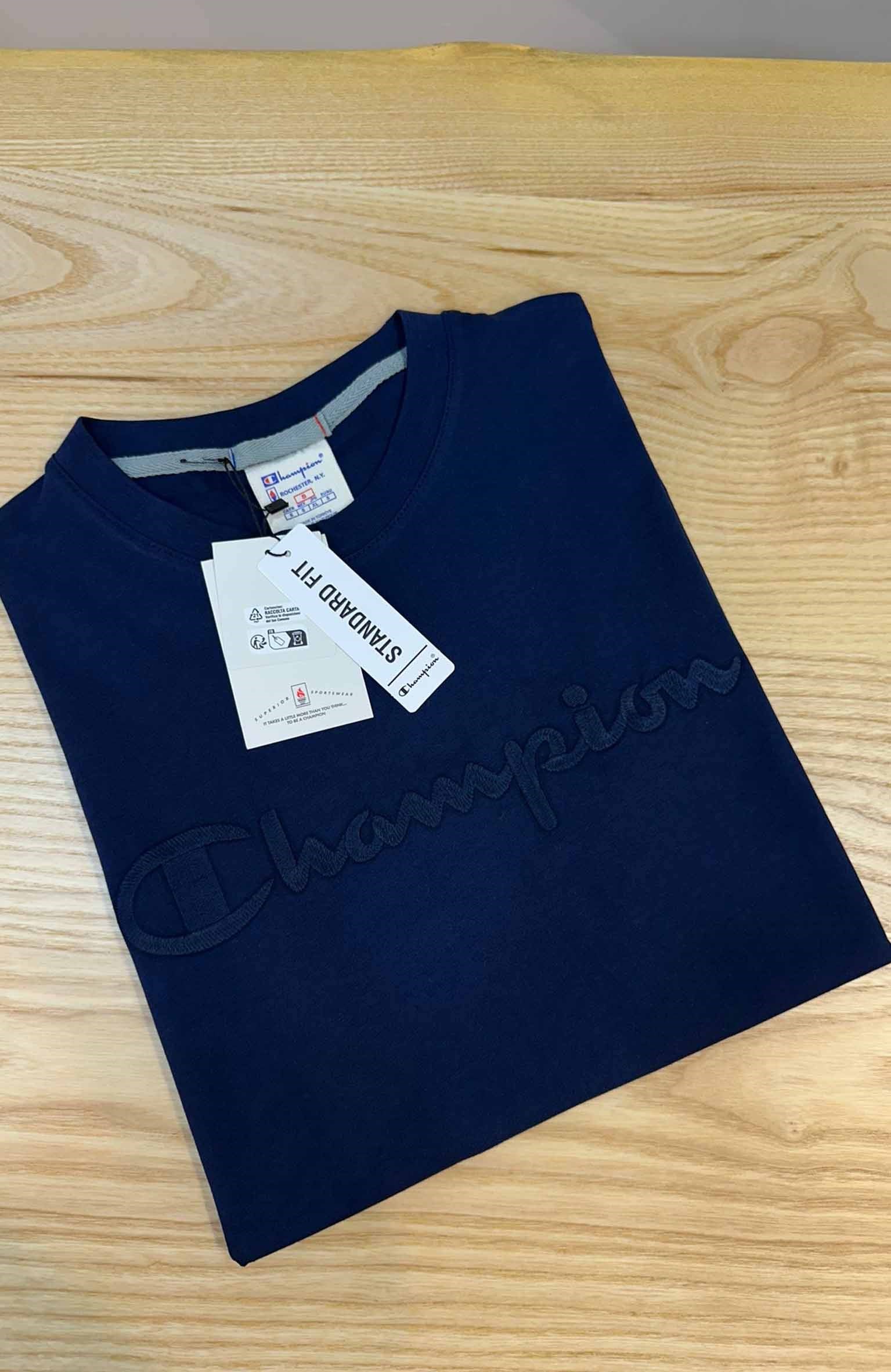 MEN1798 CHMP NAKIŞLI LACİVERT T-SHIRT