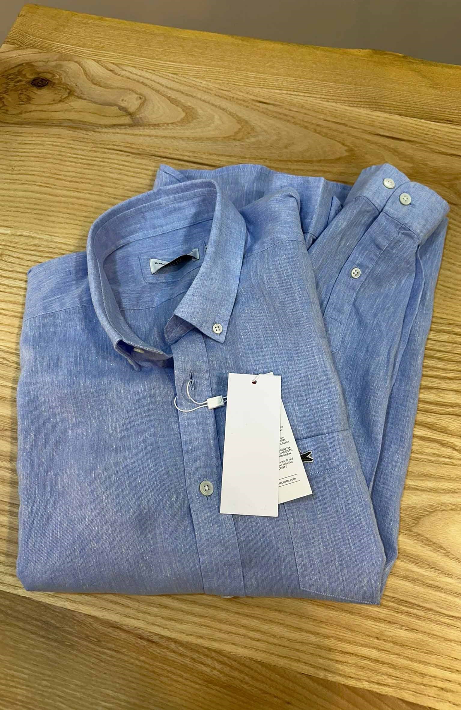 MEN1802 LCT CEPLİ MAVİ KETEN GÖMLEK