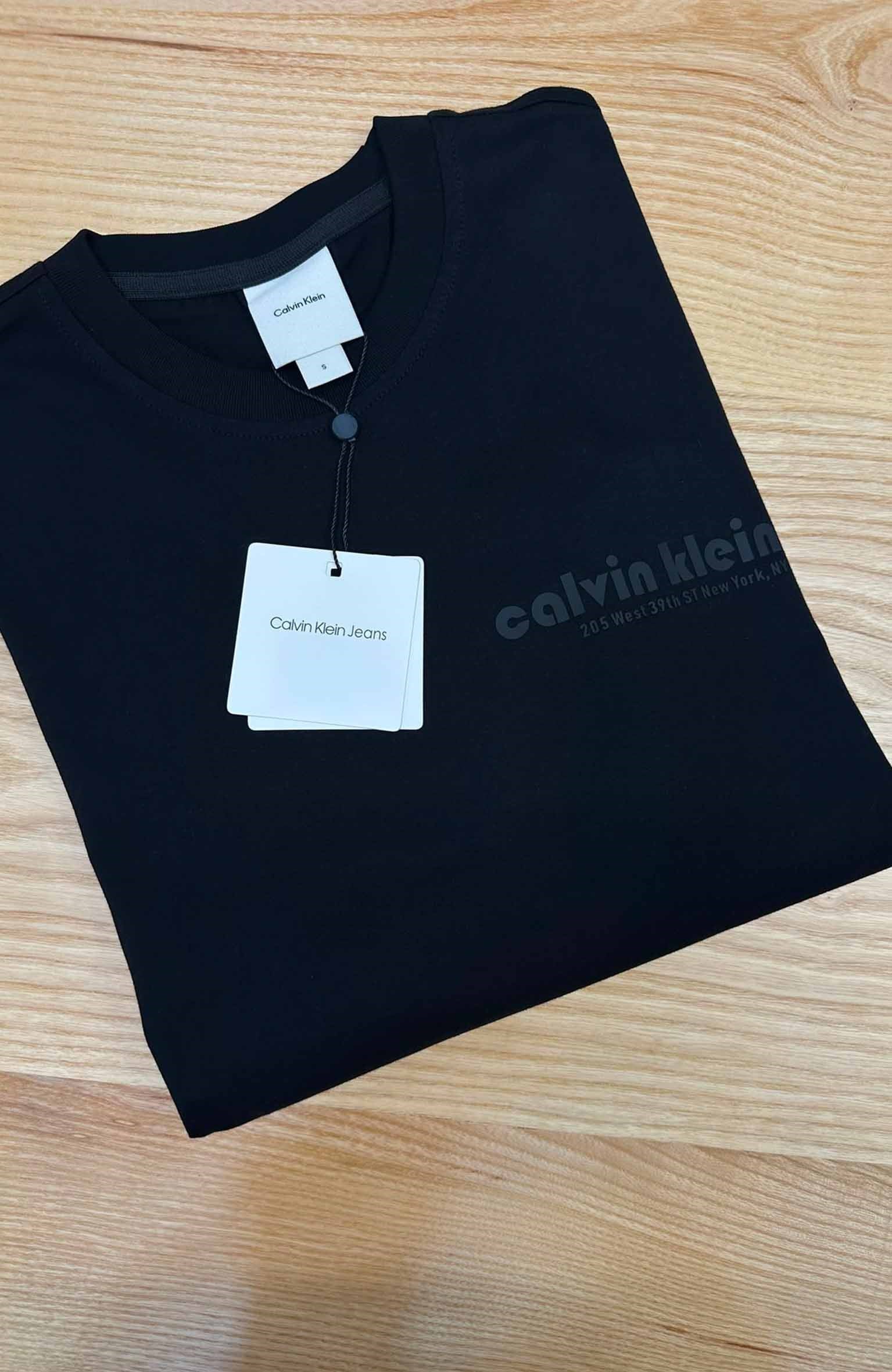 MEN1849 CK SİLİKON BASKILI SİYAH T-SHIRT