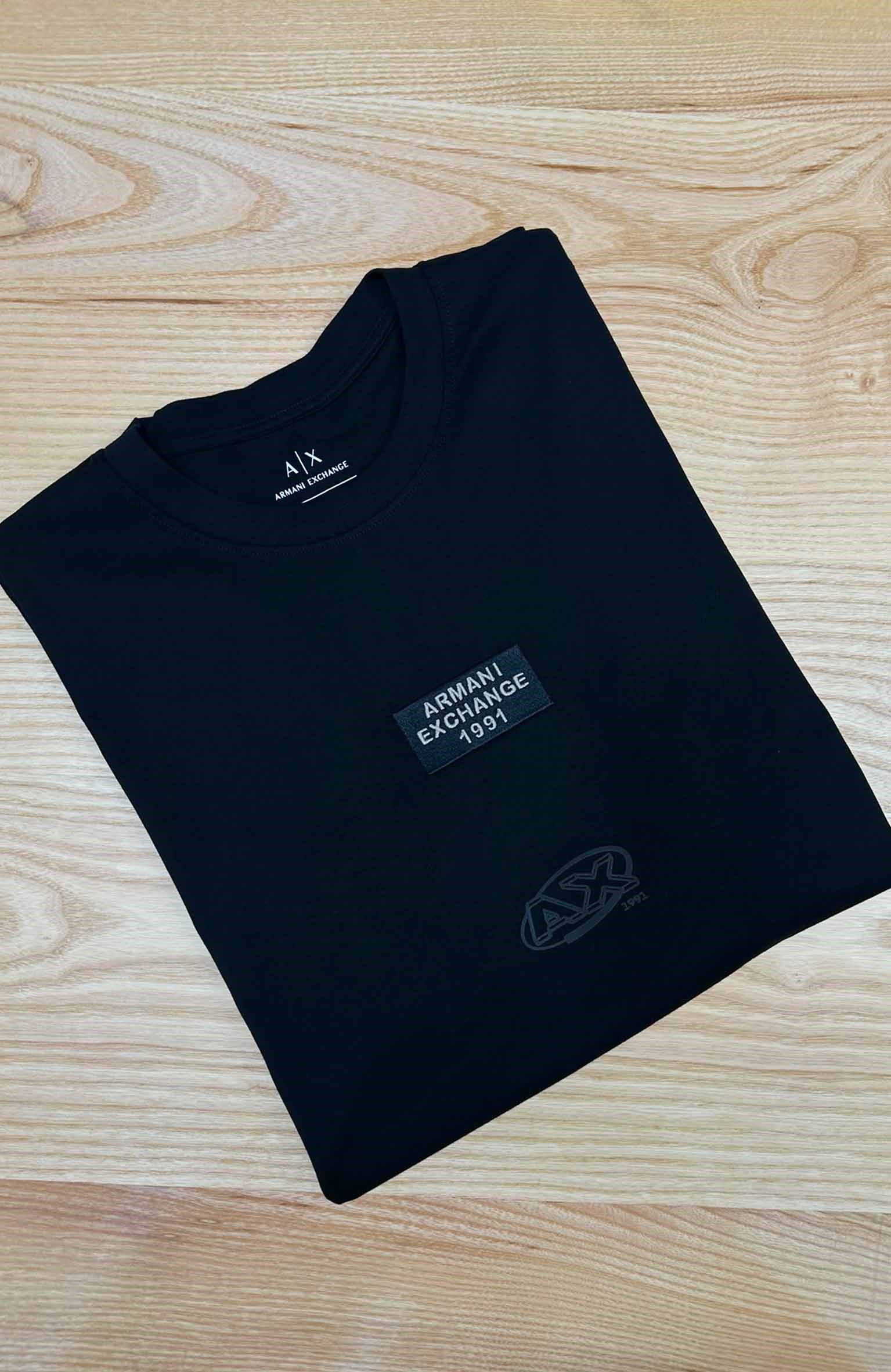 MEN1948 A.X BASKILI SİYAH T-SHIRT