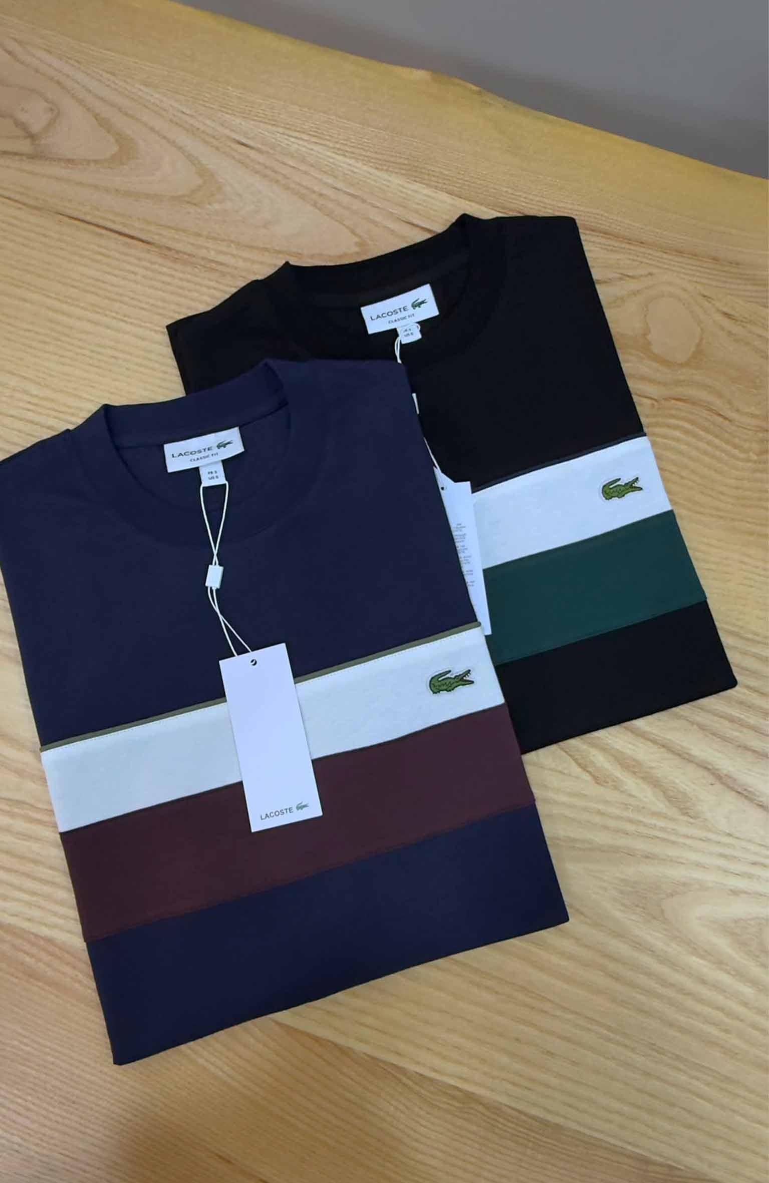 MEN1973 LCT CLASSİC FİT RENK ŞERİTLİ BİSİKLET YAKA T-SHIRT