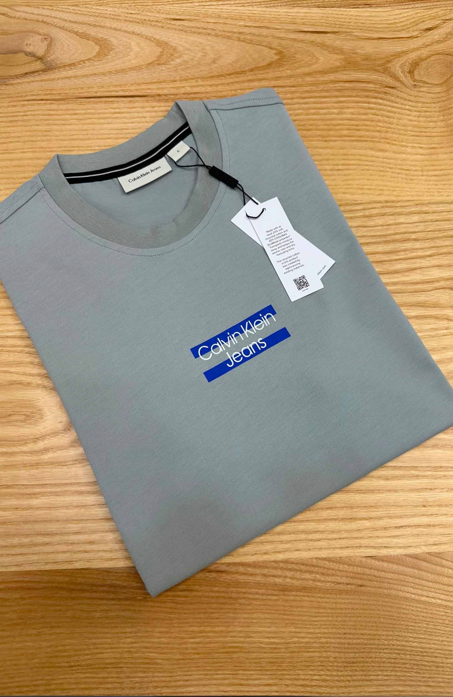 MEN1977 CK MAVİ BEYAZ BASKILI MİNT T-SHIRT