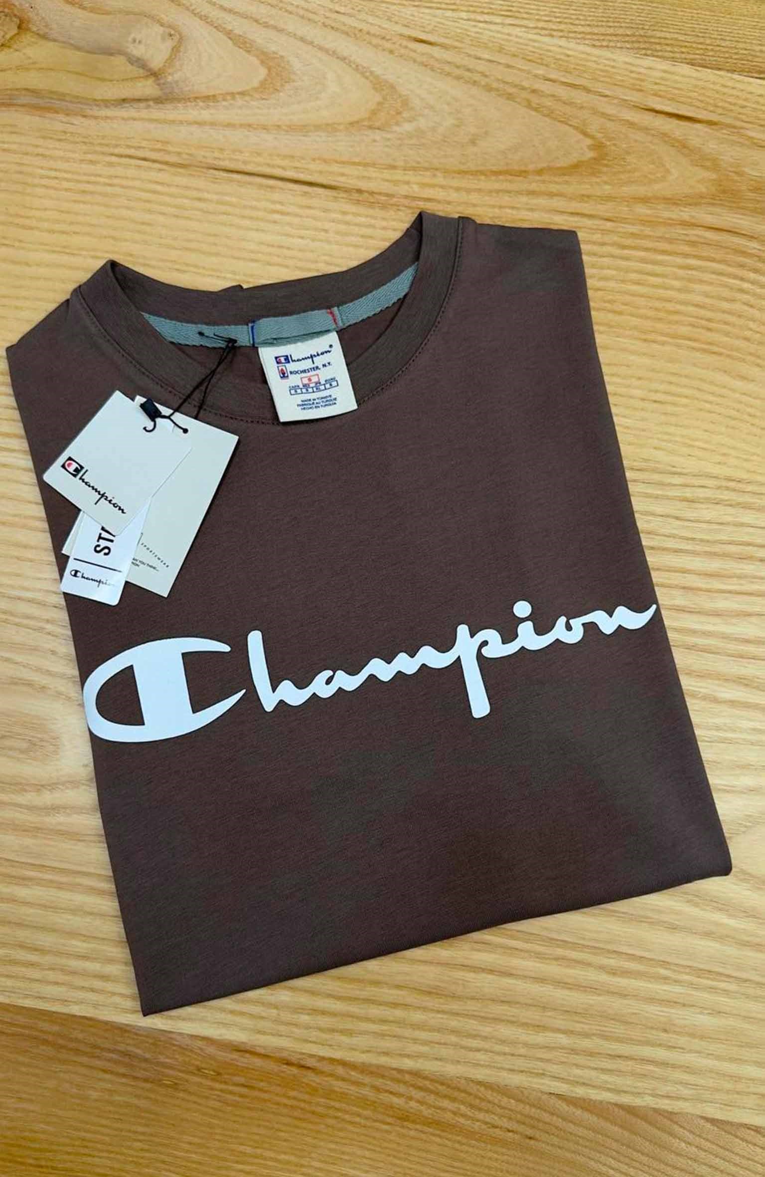 MEN2022 CHMP BASKILI KAHVERENGİ T-SHIRT