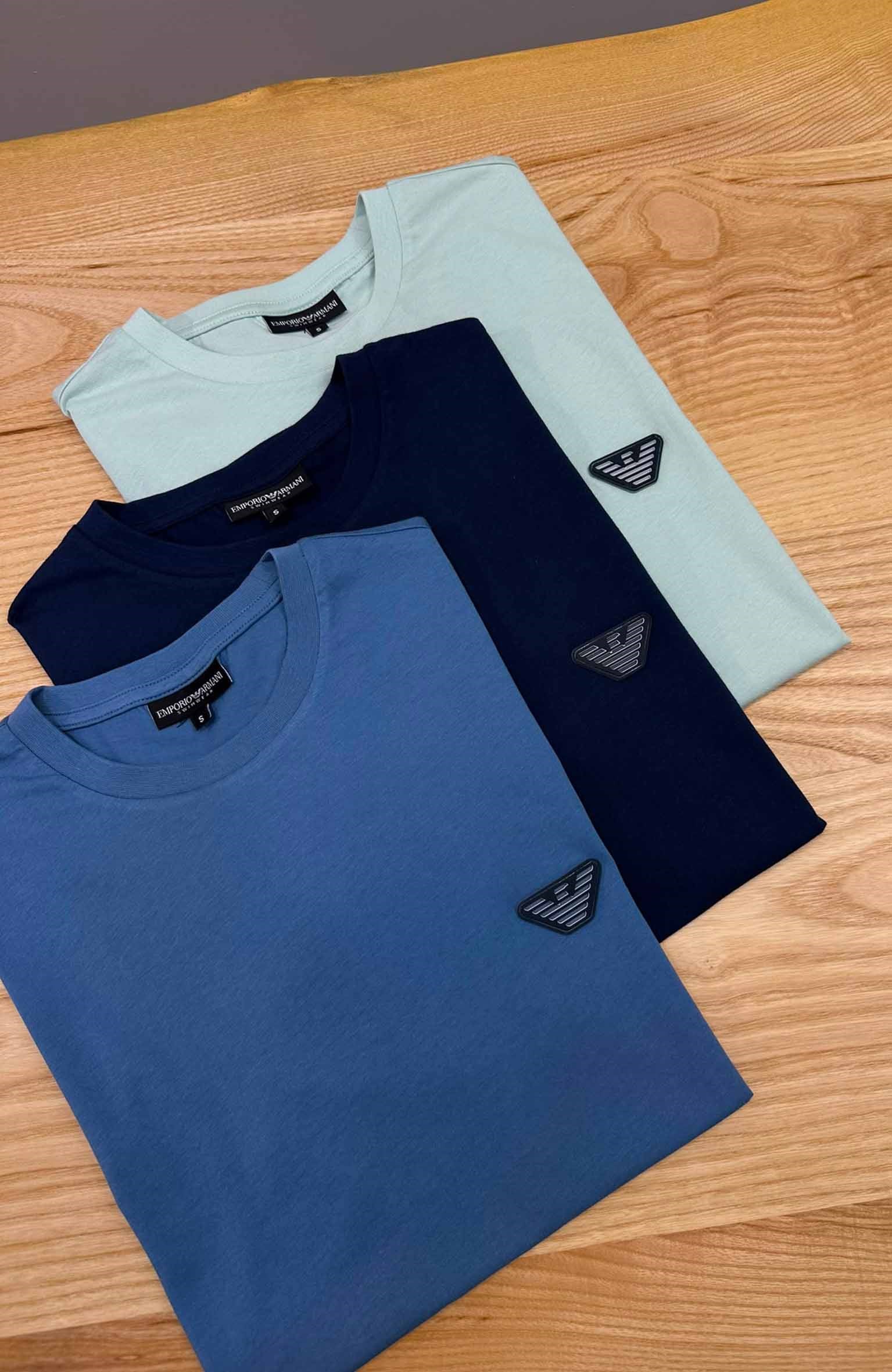 MEN2070 E.A SİLİKON LOGOLU PAMUKLU T-SHIRT
