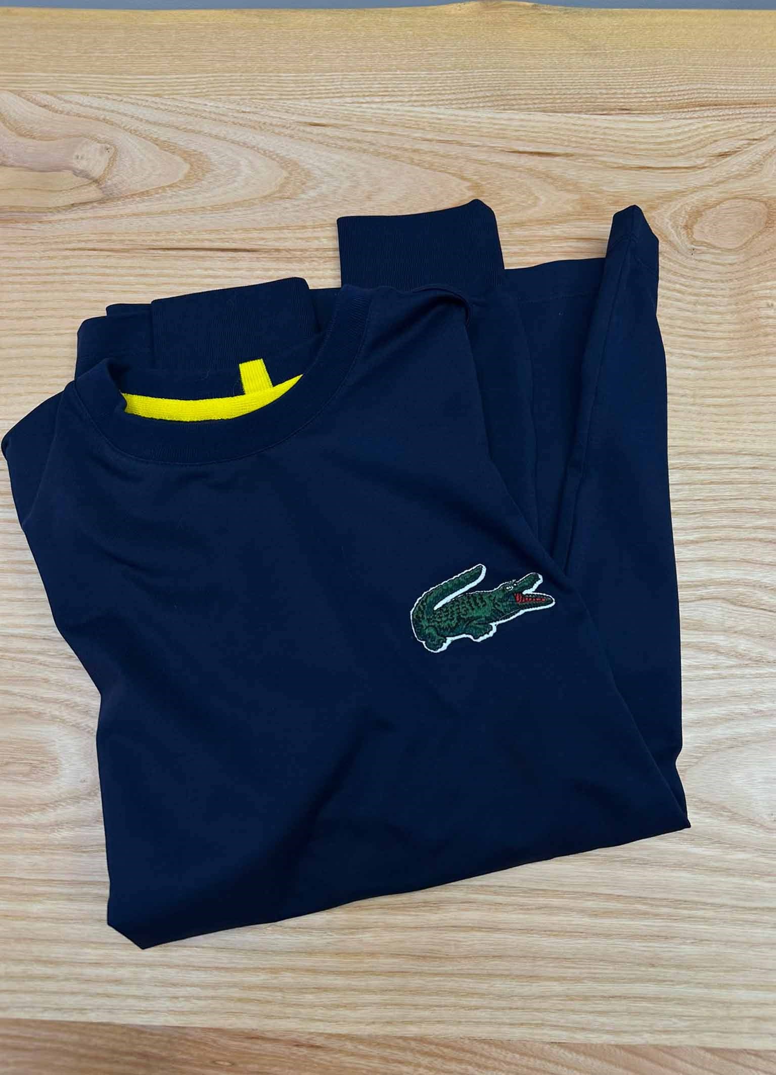 MEN2087 LCT BÜYÜK LOGOLU LACİVERT UZUN KOL T-SHIRT