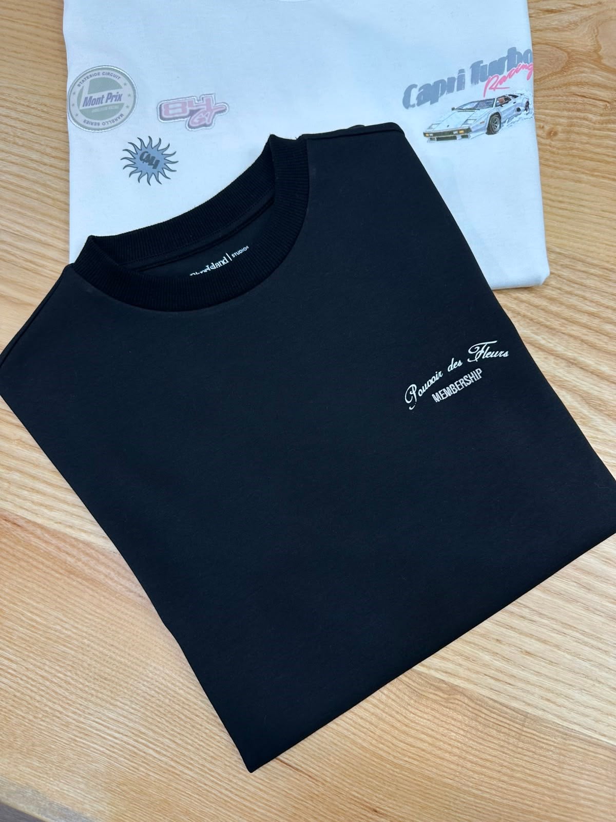 MEN2133 R.ISLAND ÖN/ARKA BASKILI SİYAH T-SHIRT