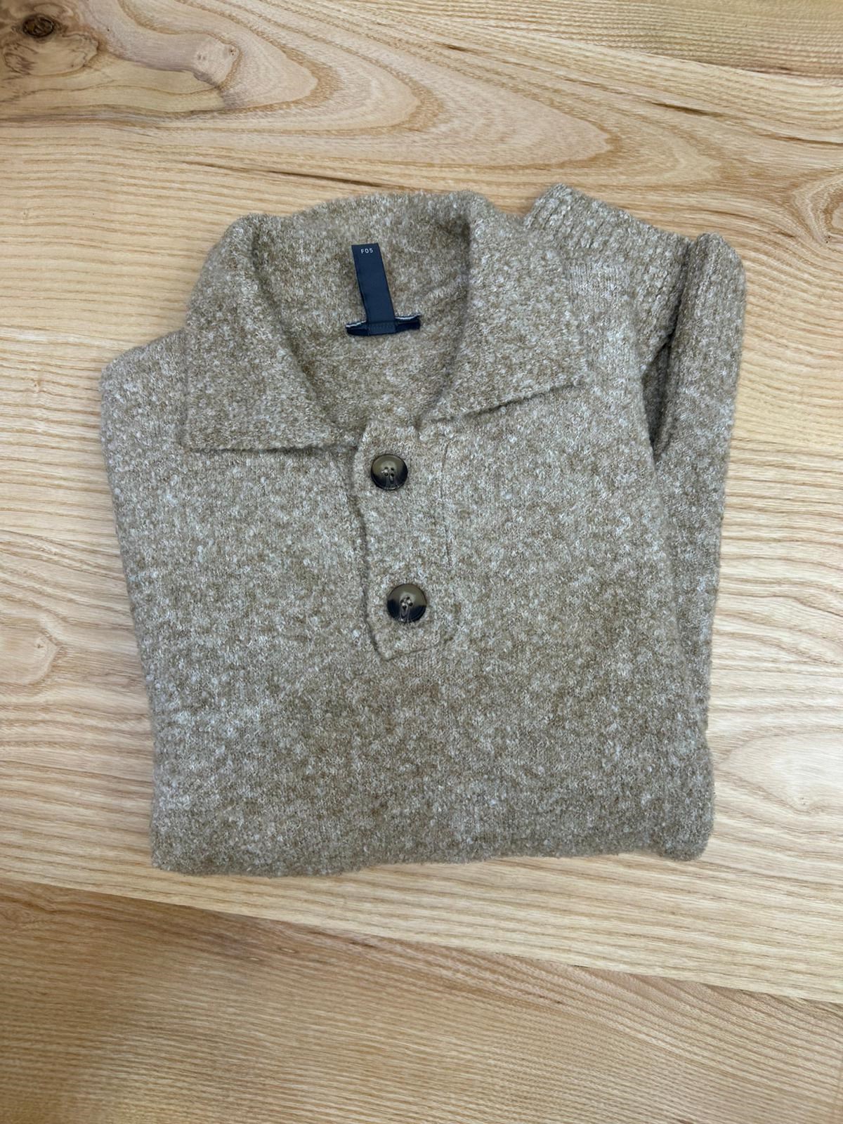 MEN2144 POLO YAKA KIRÇILLI KAHVE KAZAK