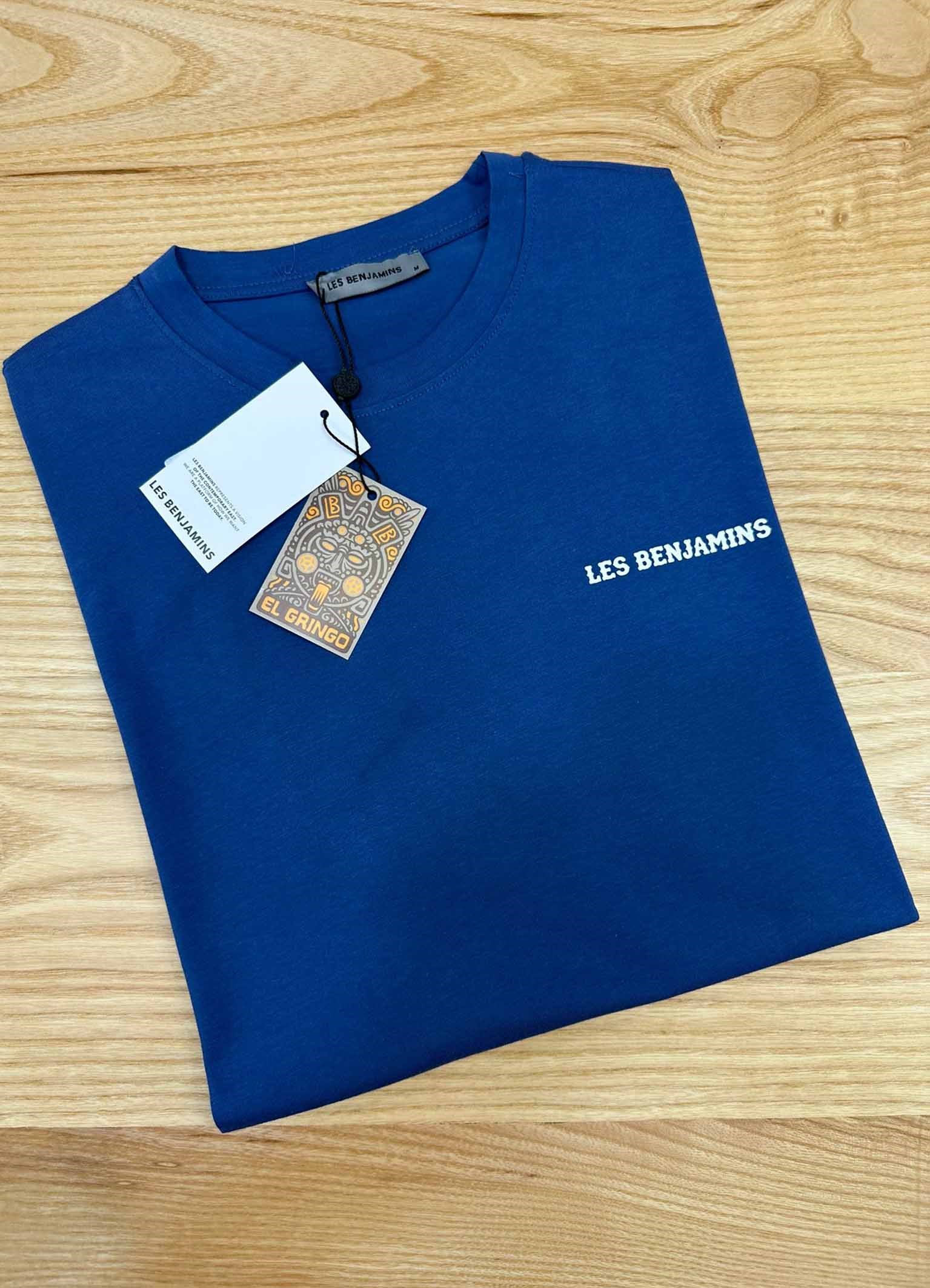 MEN2158 L.BNJ ÖN/ARKA BASKILI MAVİ T-SHIRT